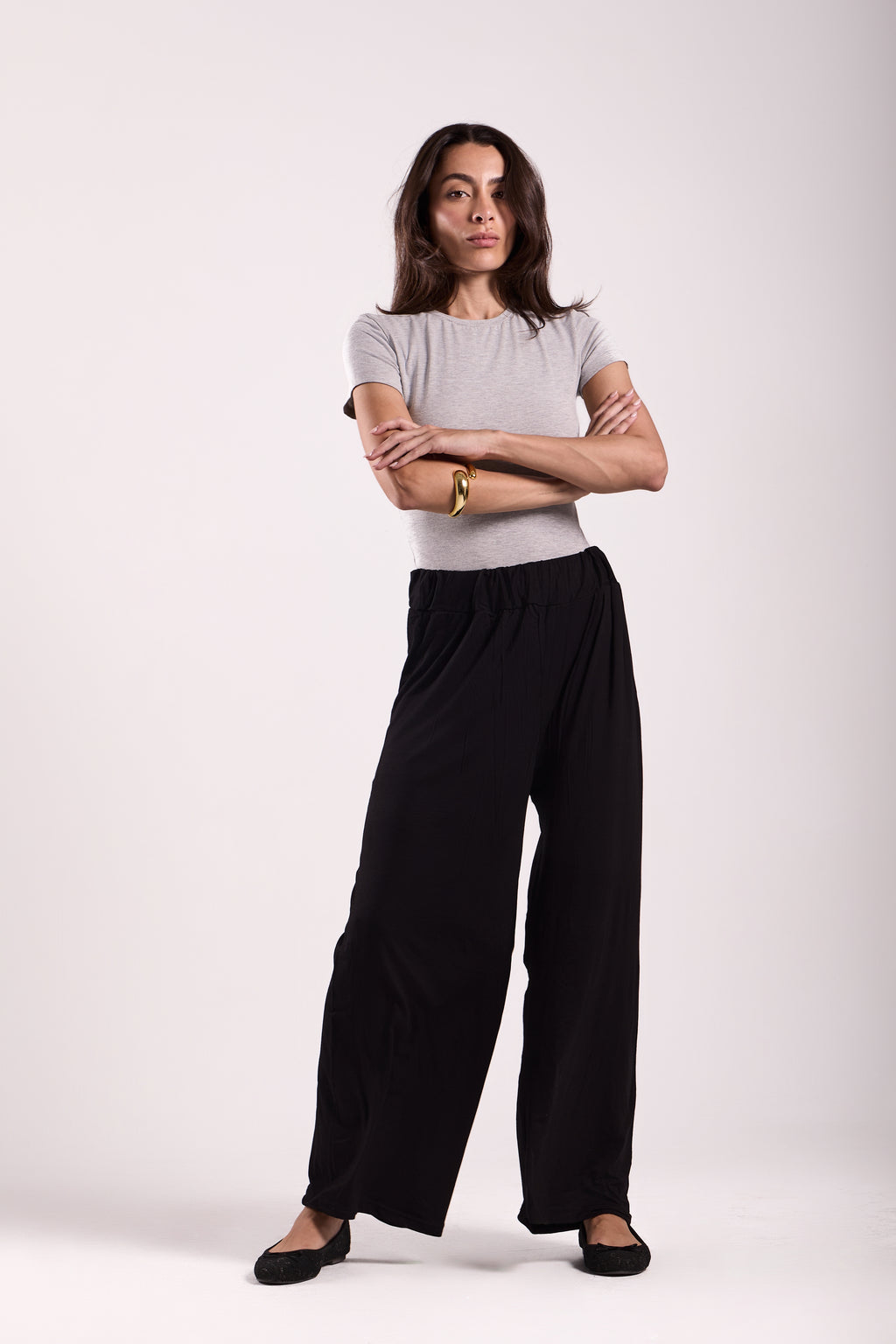 Wide-Leg Pants : Material: Viscose Blend