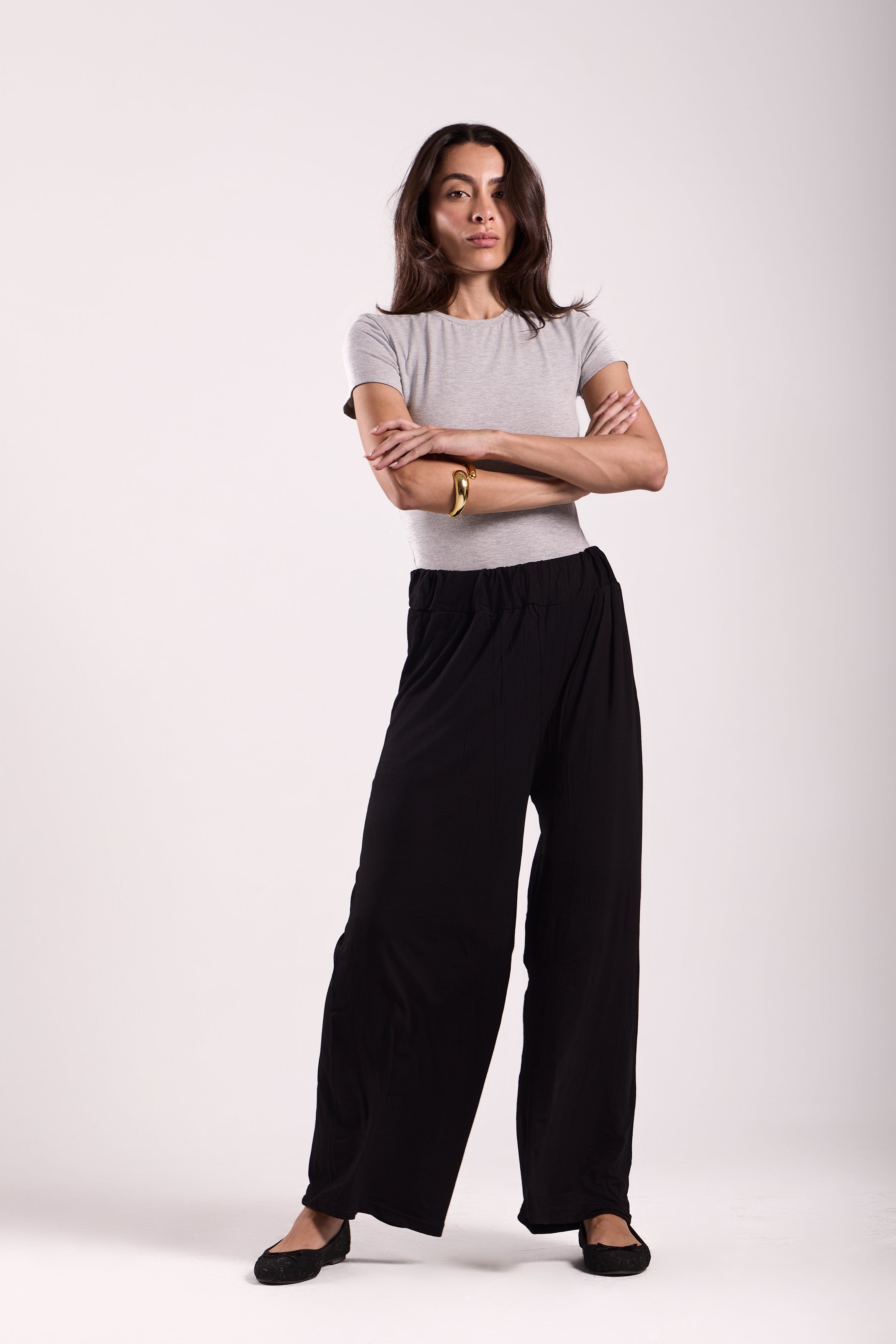 Wide-Leg Pants : Material: Viscose Blend