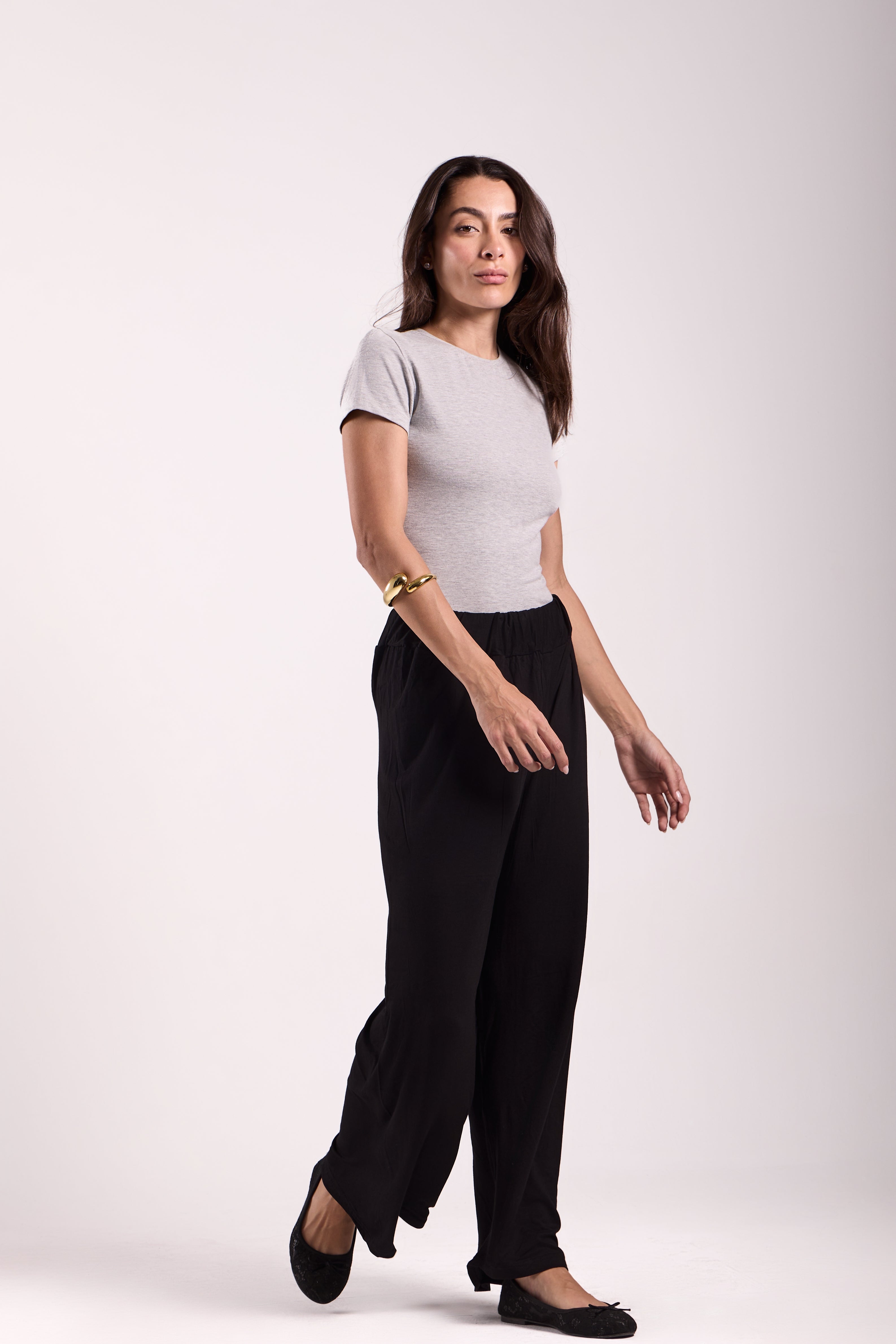 Wide-Leg Pants : Material: Viscose Blend