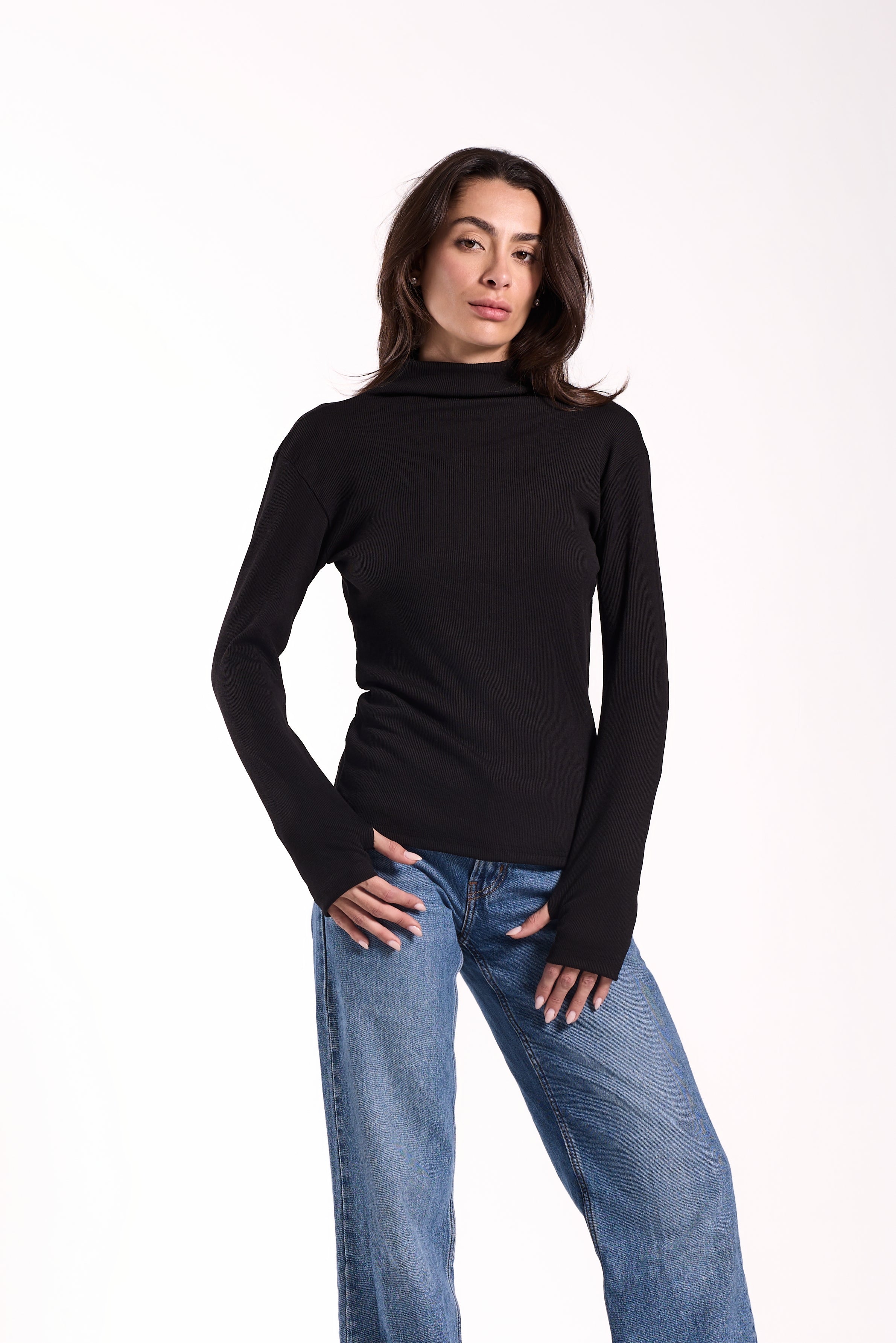 Women's Long Basic Ribbed T-Shirt