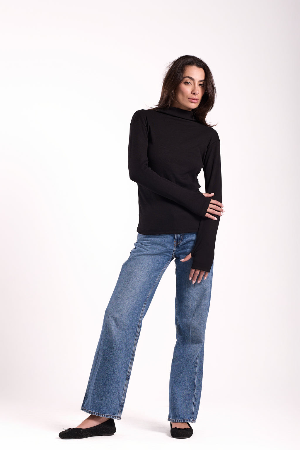 Women's Long Basic Ribbed T-Shirt