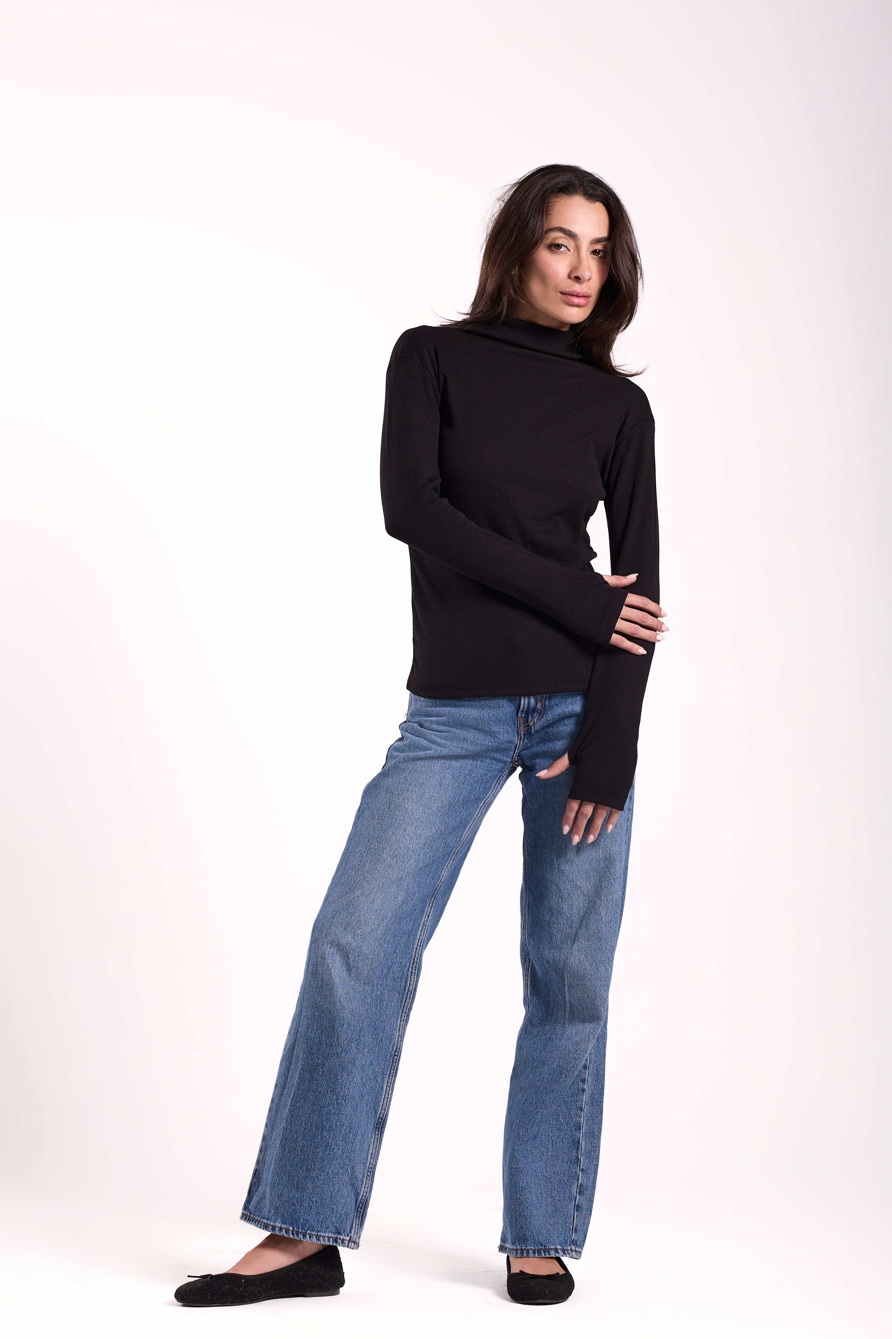Women's Long Basic Ribbed T-Shirt