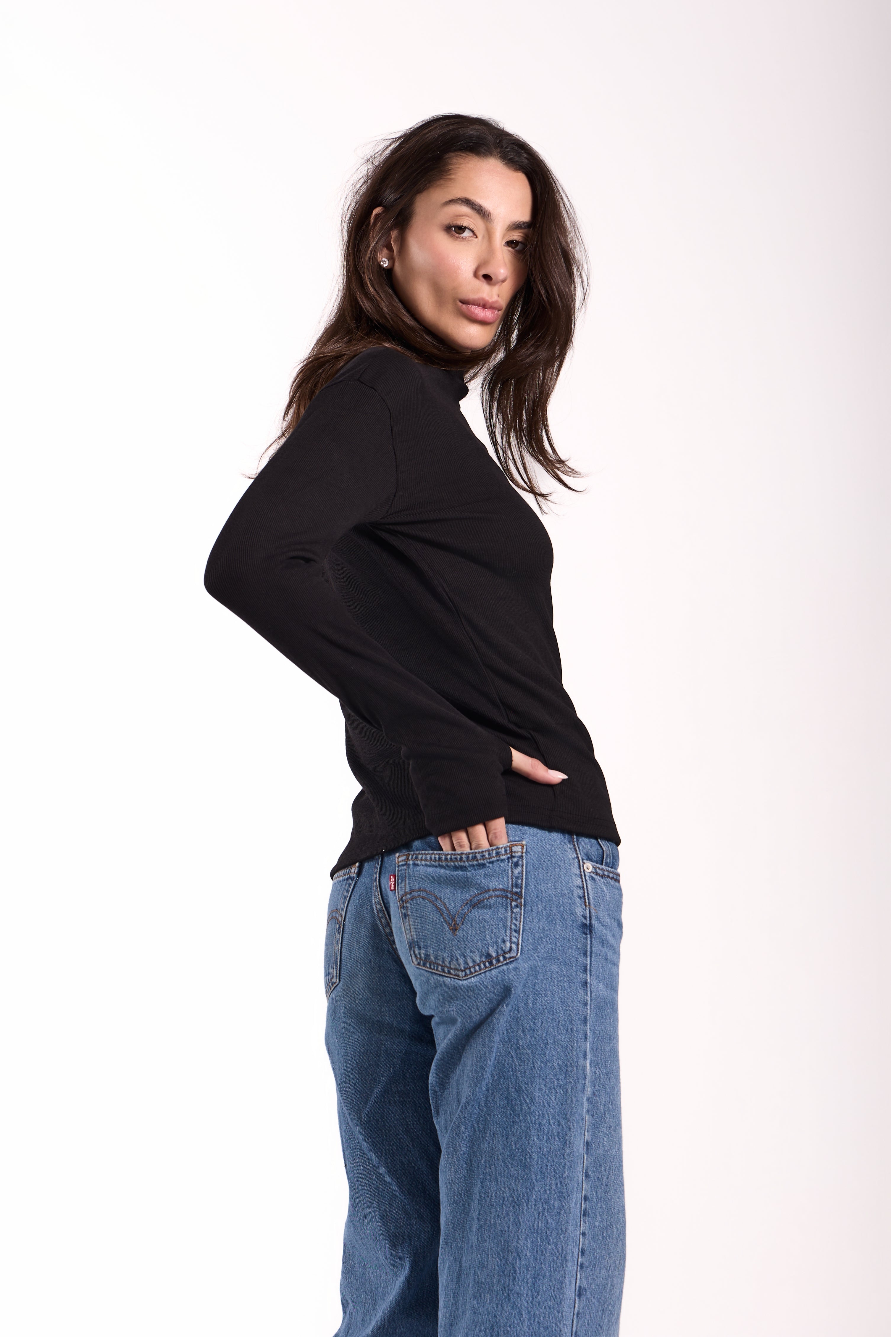 Women's Long Basic Ribbed T-Shirt