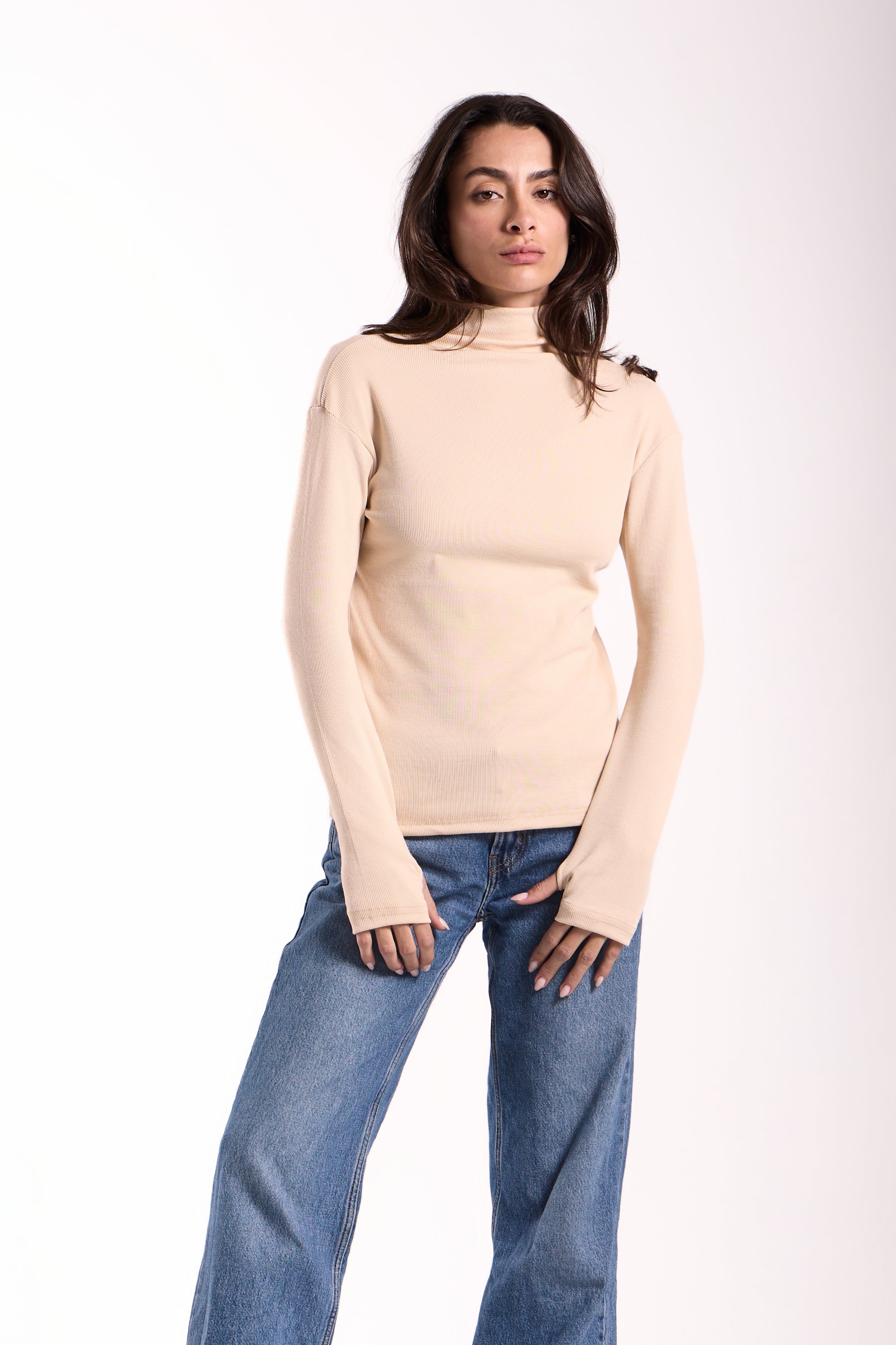 T-Shirt Ribbed Full Sleeves - Material: Derby