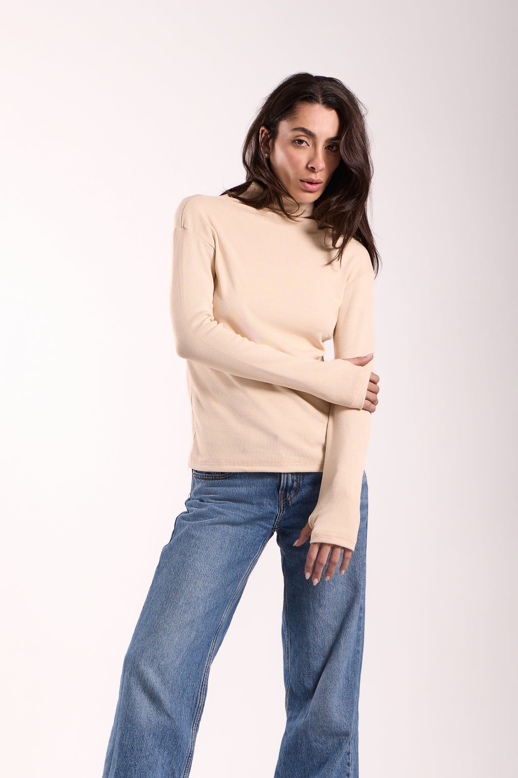 Women's Long Basic Ribbed T-Shirt