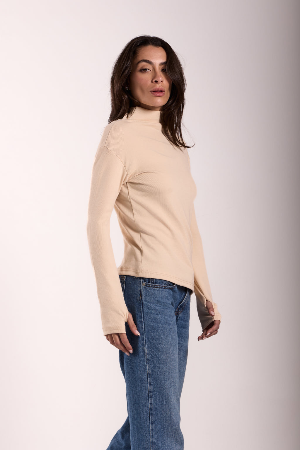 Women's Long Basic Ribbed T-Shirt