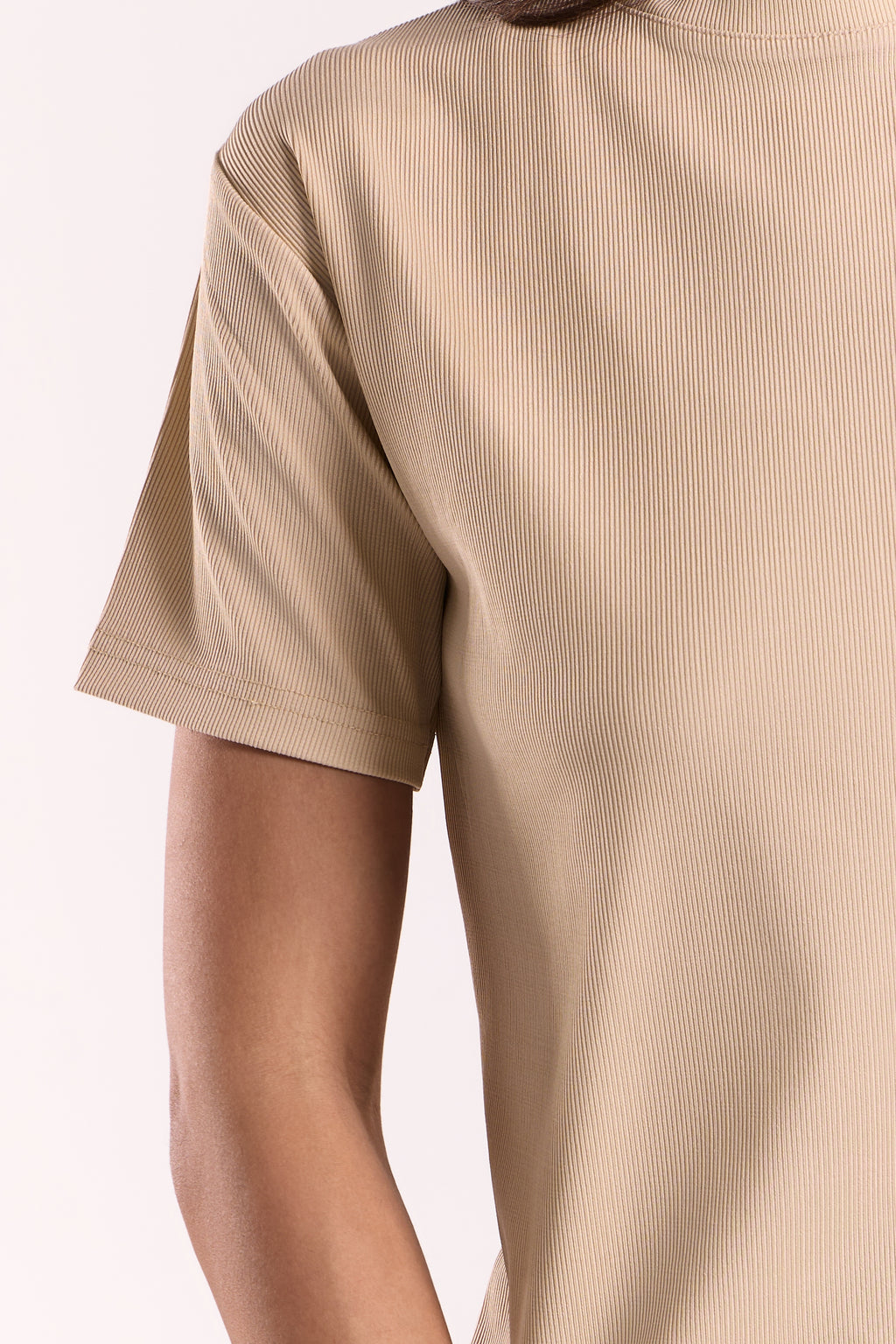 T-Shirt Ribbed Half Sleeve - Material: Derby