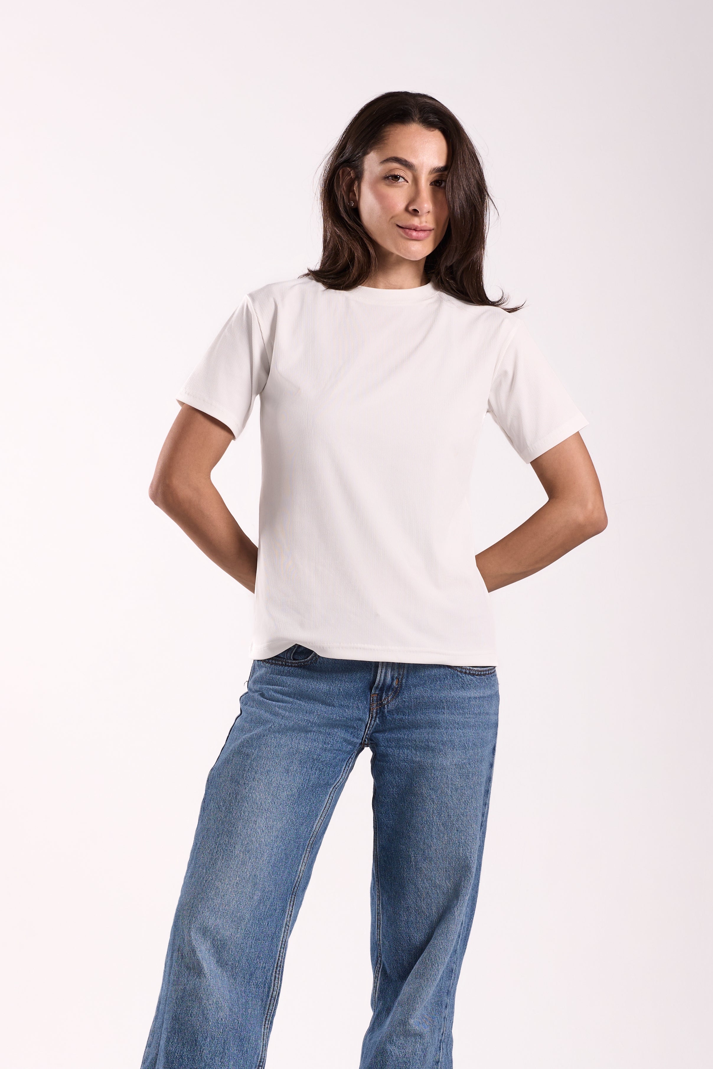 T-Shirt Ribbed Half Sleeve - Material: Derby