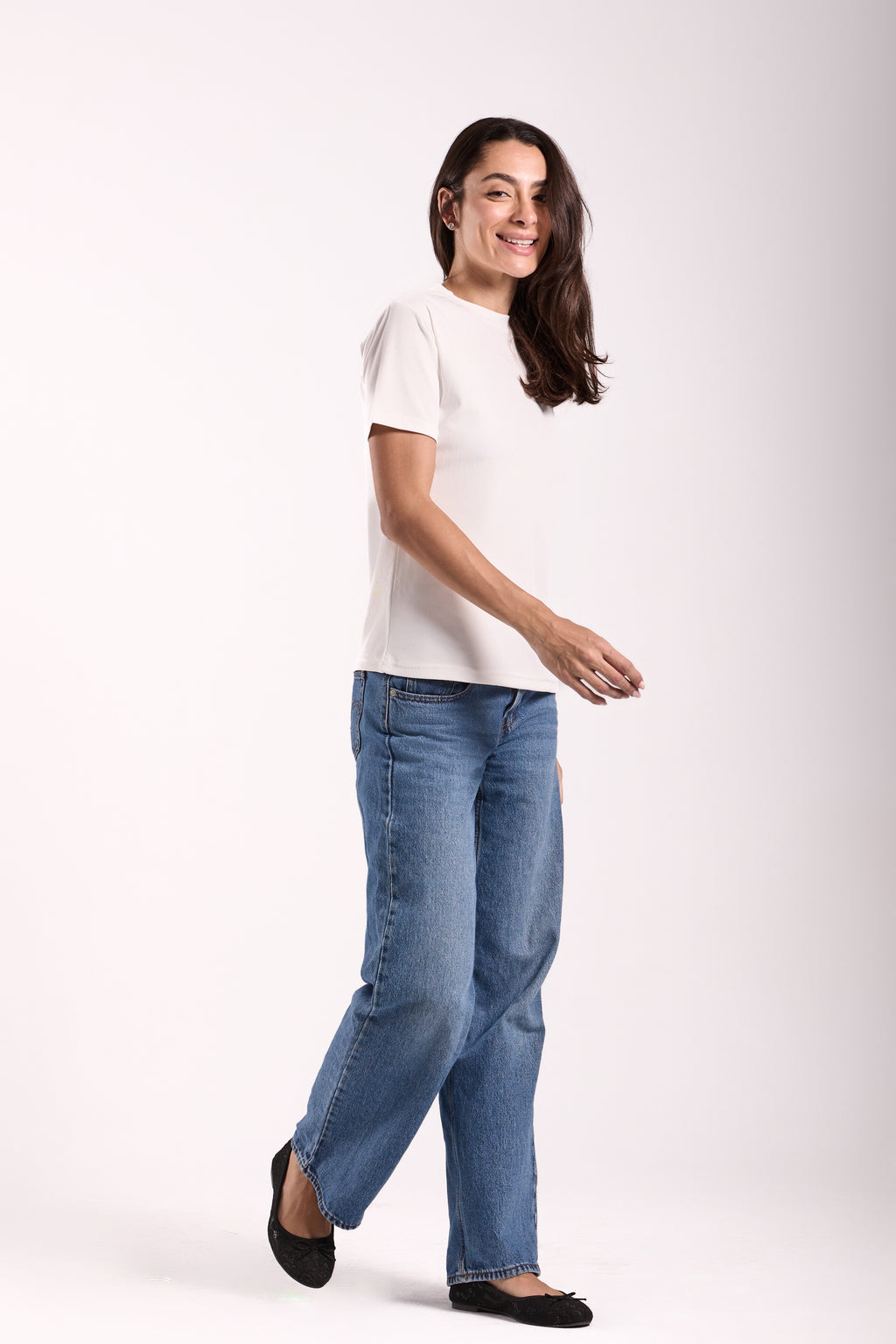 T-Shirt Ribbed Half Sleeve - Material: Derby