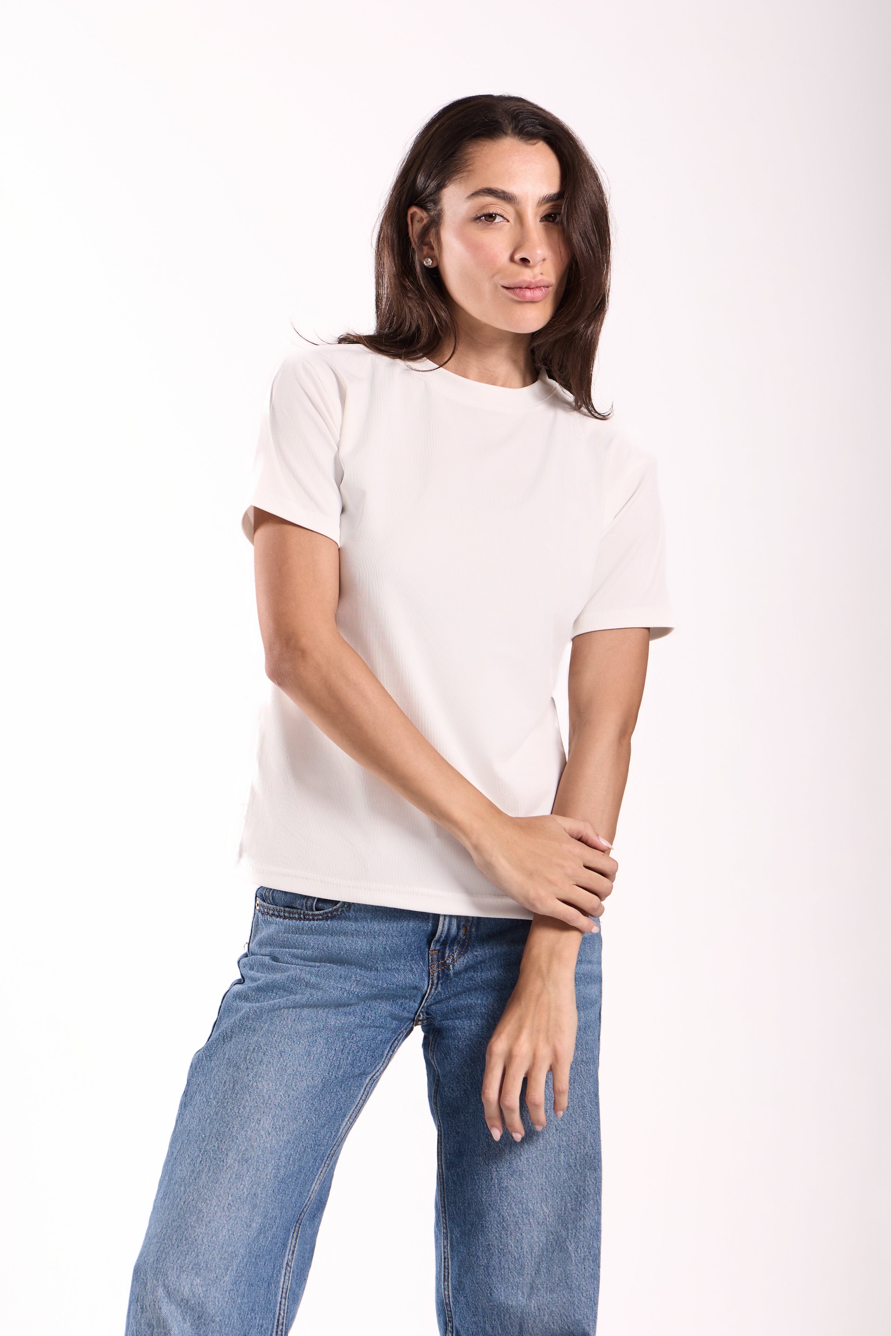 T-Shirt Ribbed Half Sleeve - Material: Derby