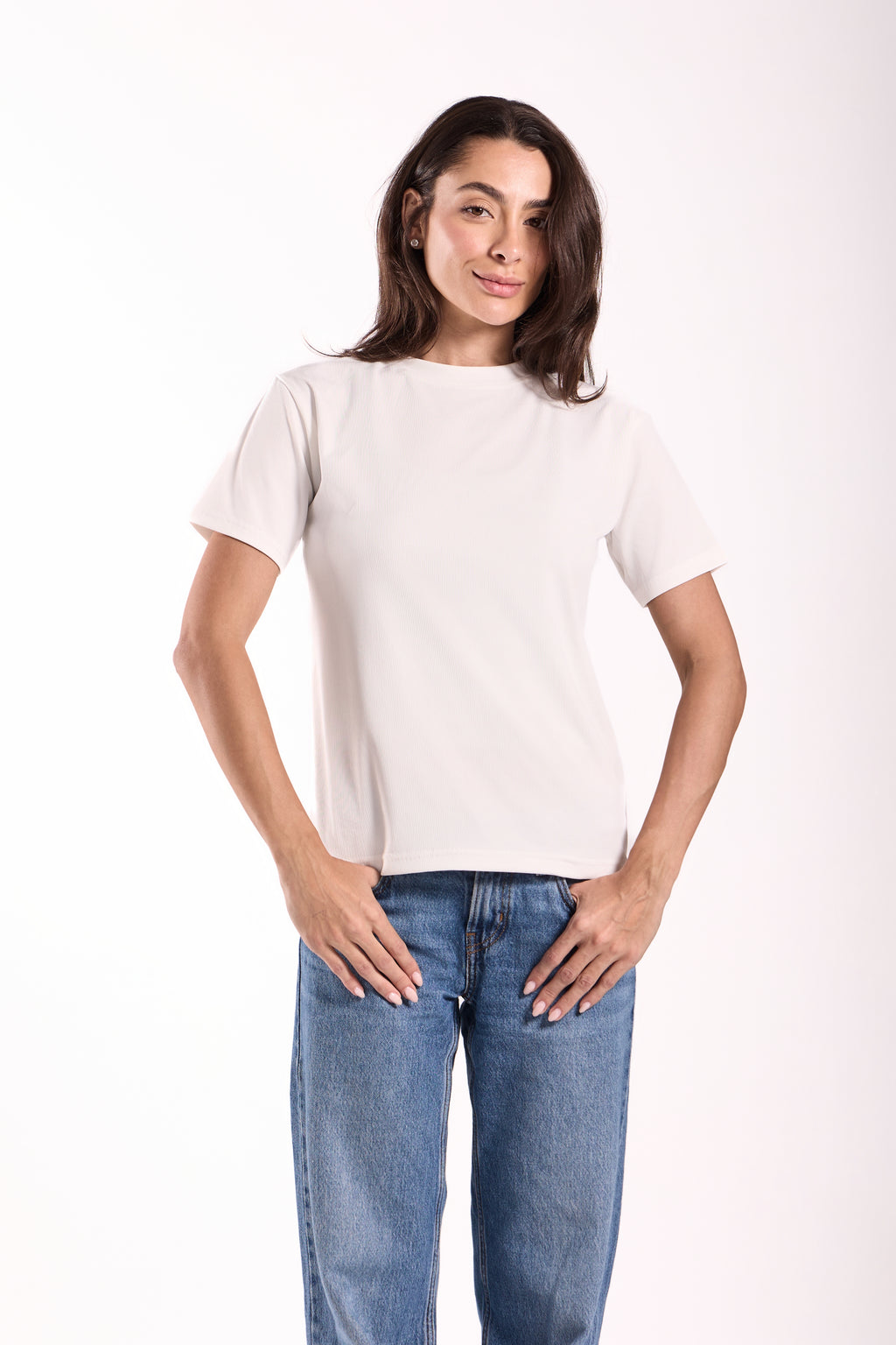 T-Shirt Ribbed Half Sleeve - Material: Derby