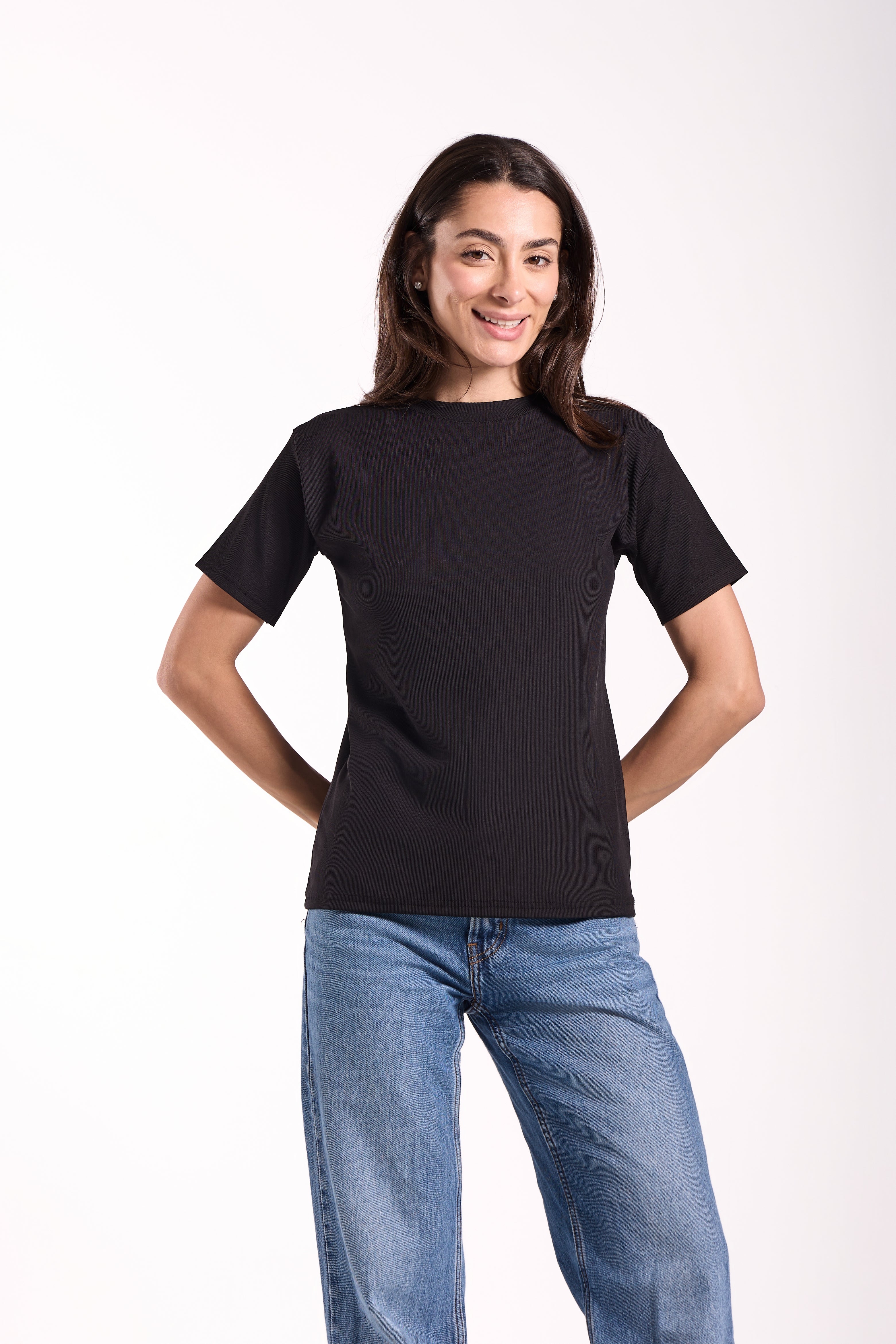 T-Shirt Ribbed Half Sleeve - Material: Derby