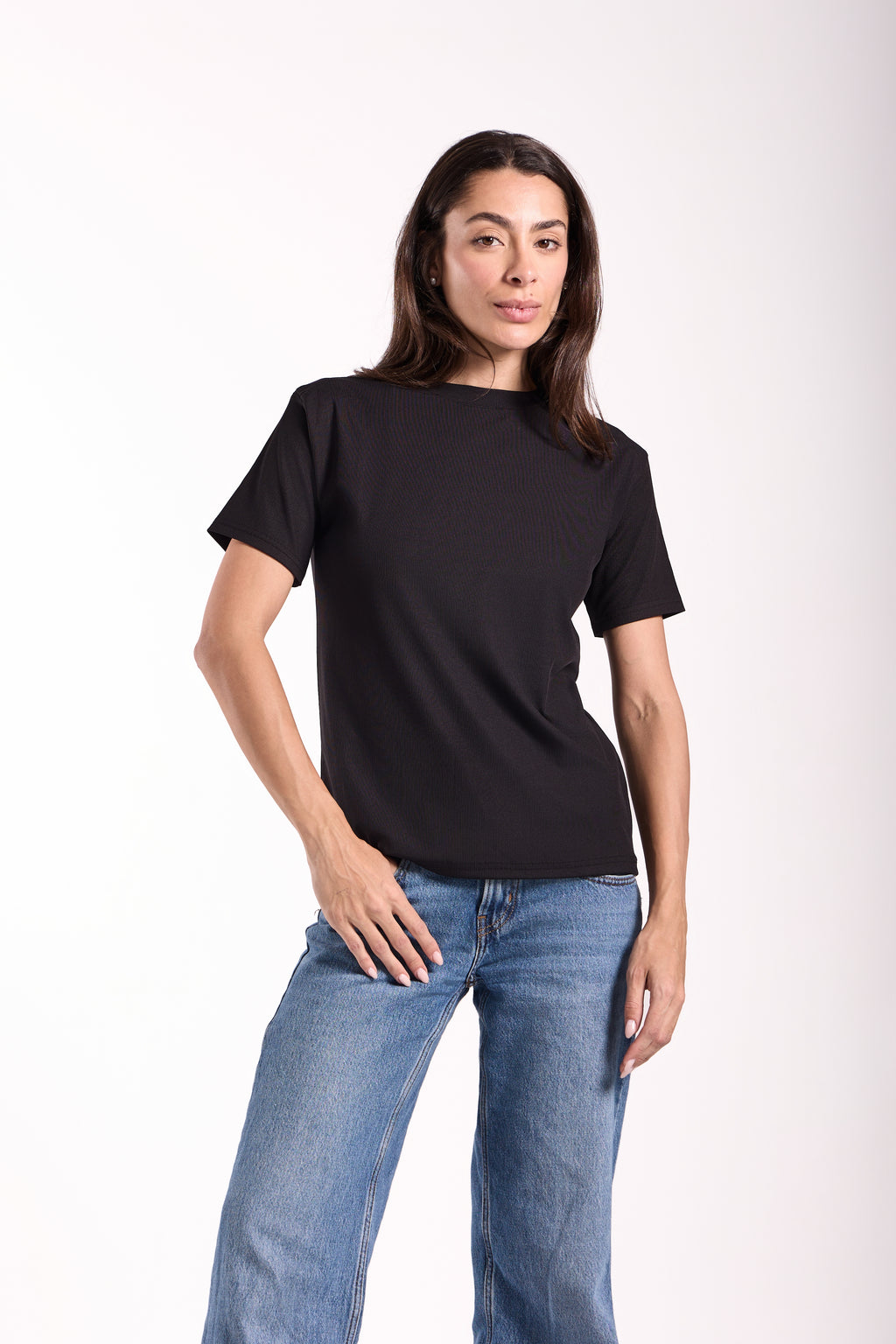 T-Shirt Ribbed Half Sleeve - Material: Derby