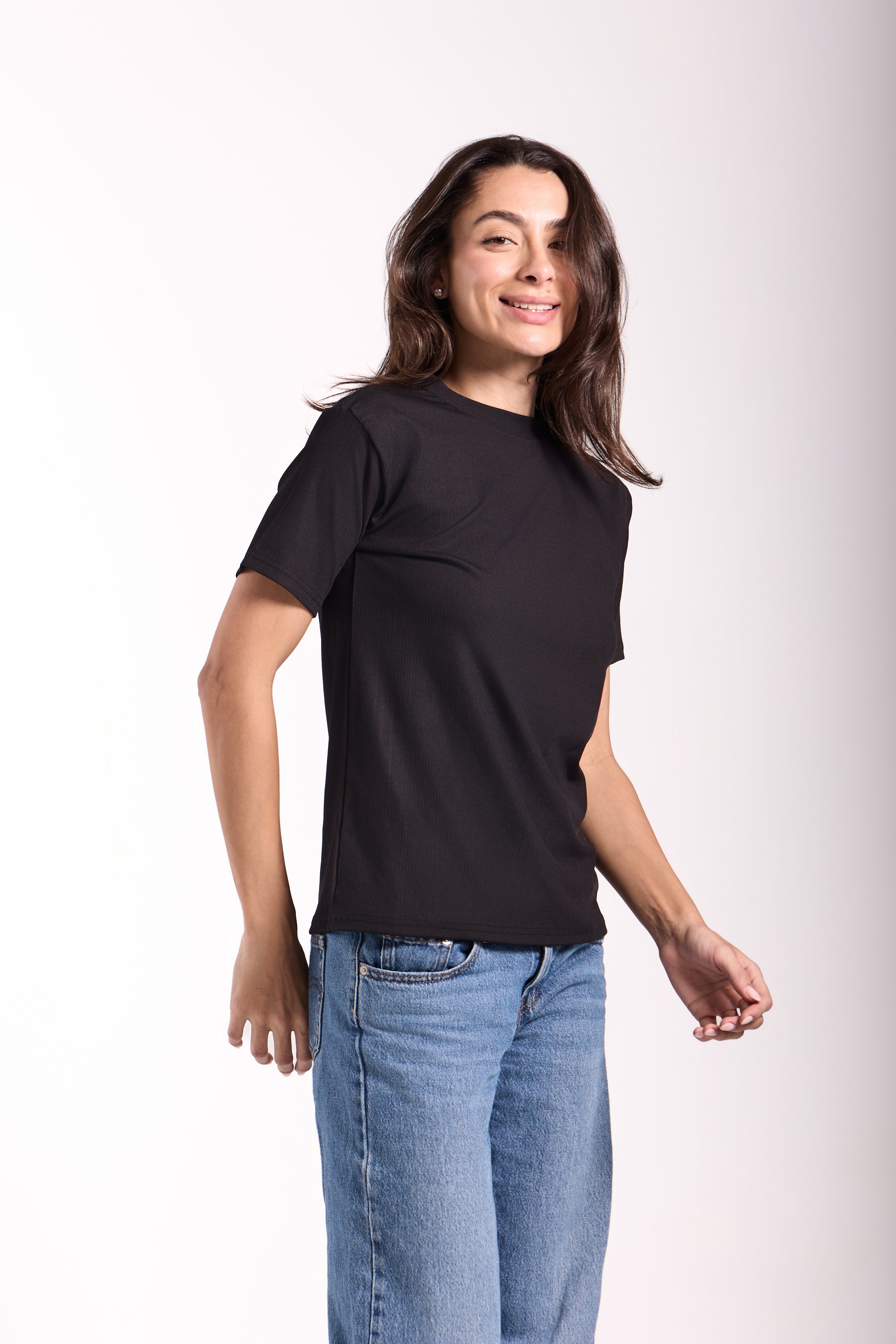 T-Shirt Ribbed Half Sleeve - Material: Derby