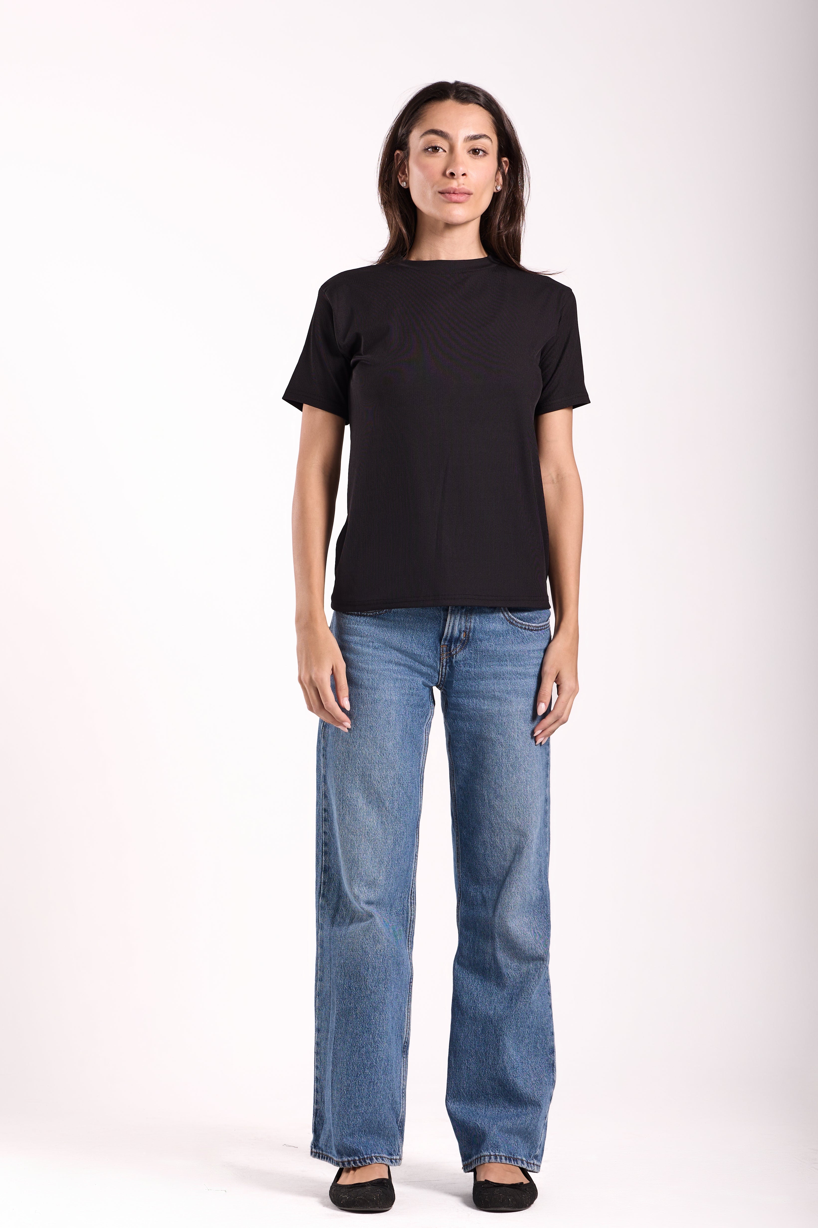 T-Shirt Ribbed Half Sleeve - Material: Derby