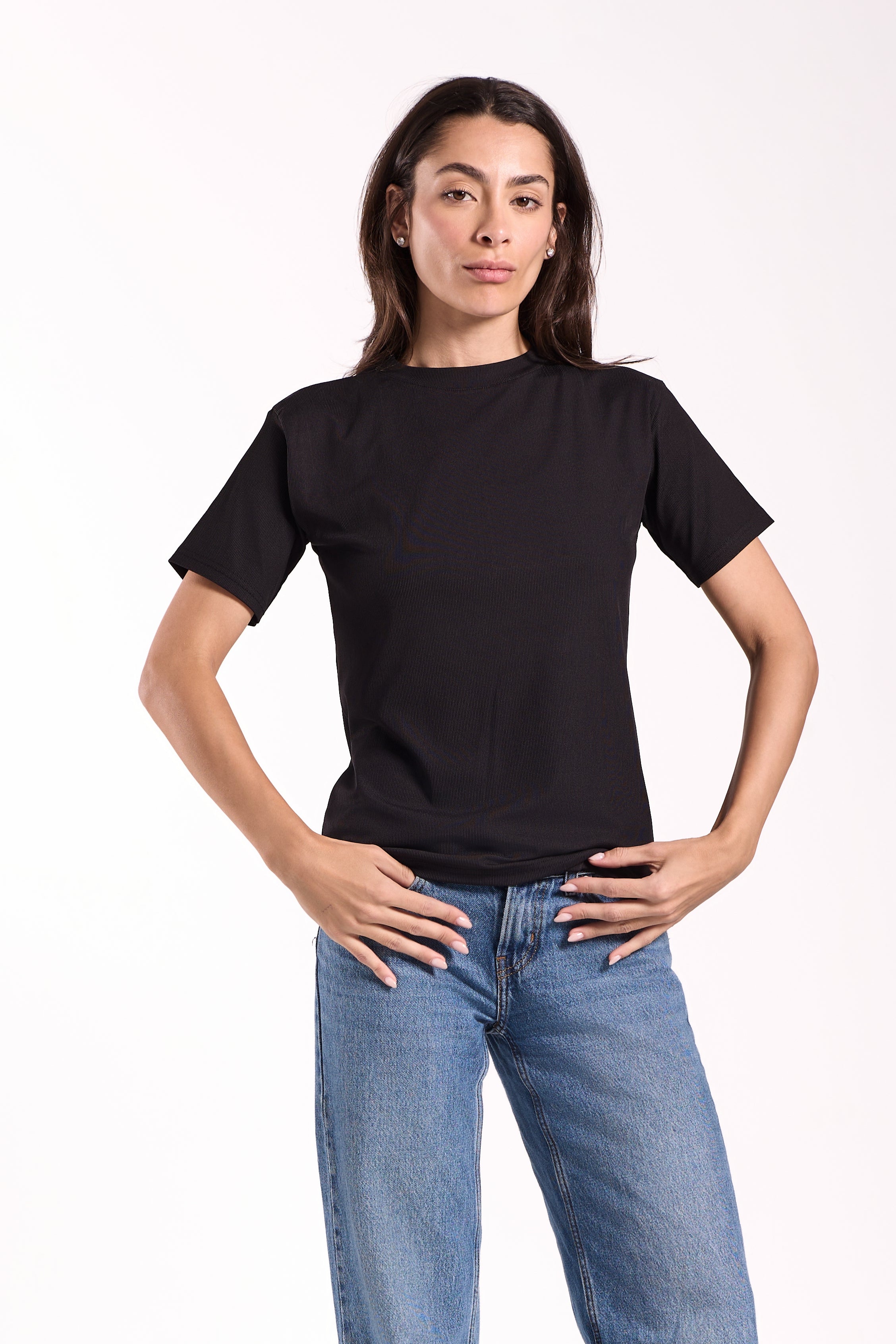 T-Shirt Ribbed Half Sleeve - Material: Derby