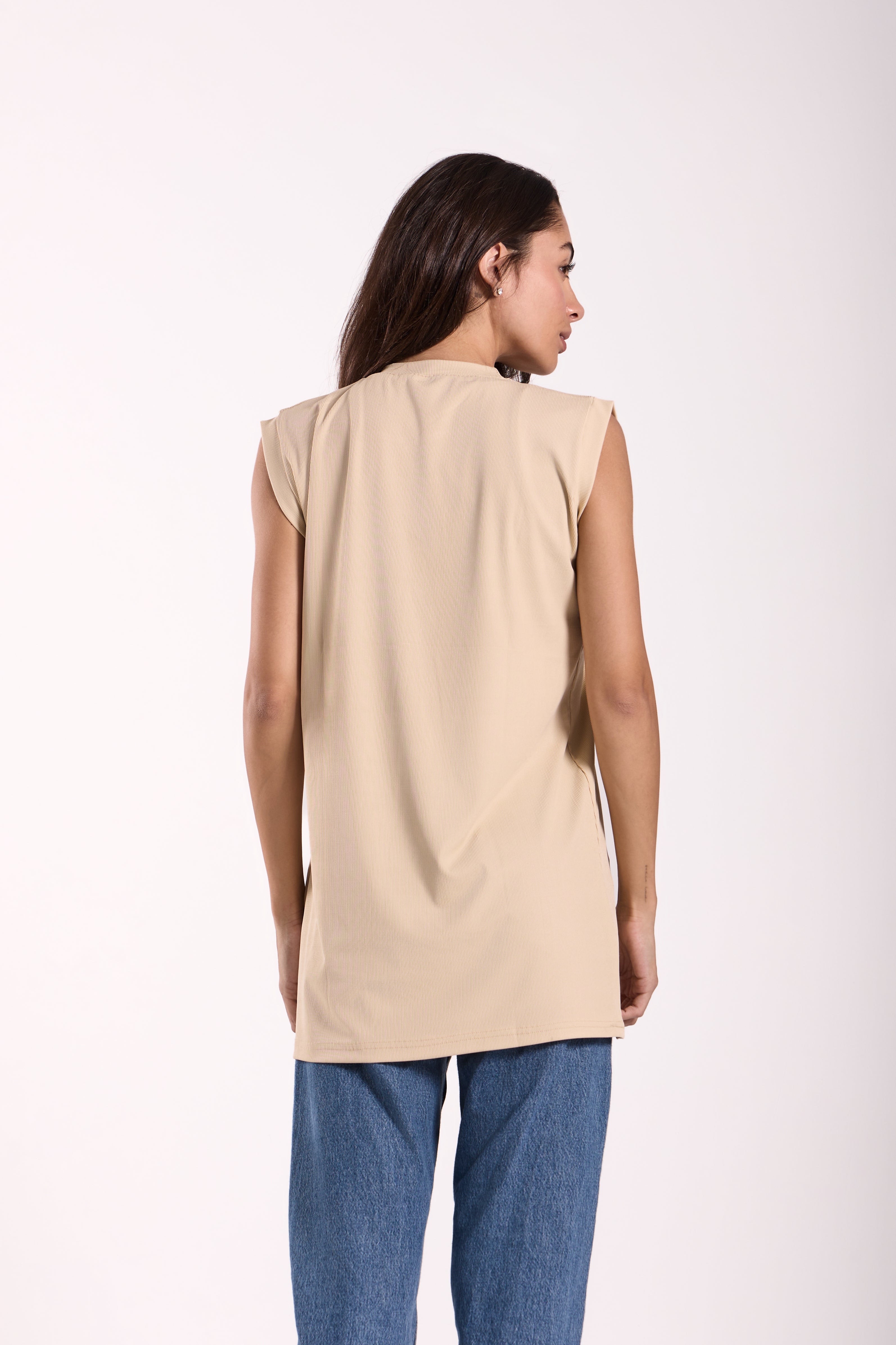 T-Shirt Ribbed Sleeveless - Material: Derby