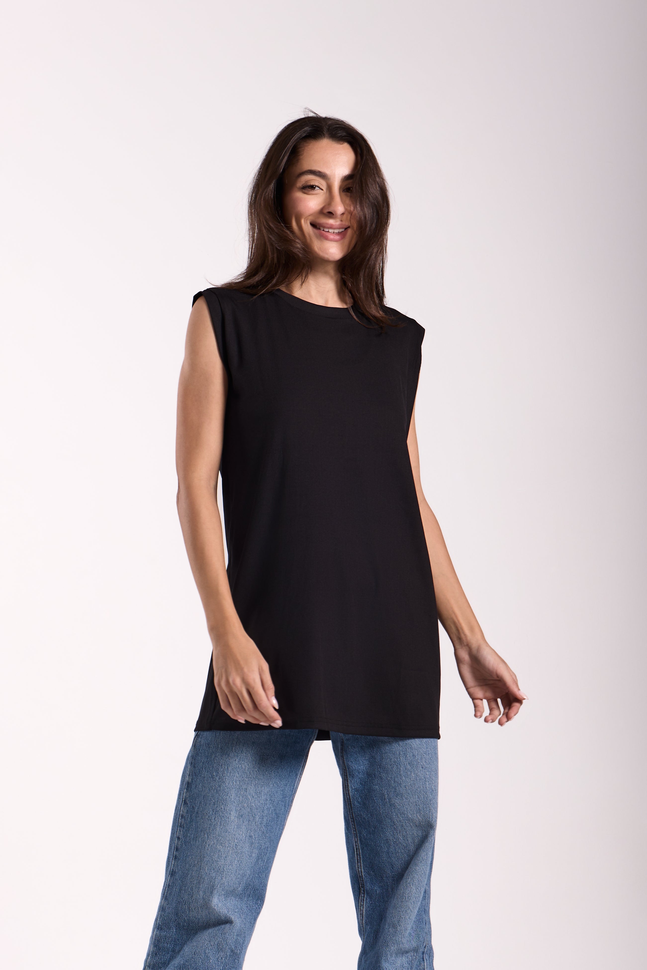 T-Shirt Ribbed Sleeveless - Material: Derby