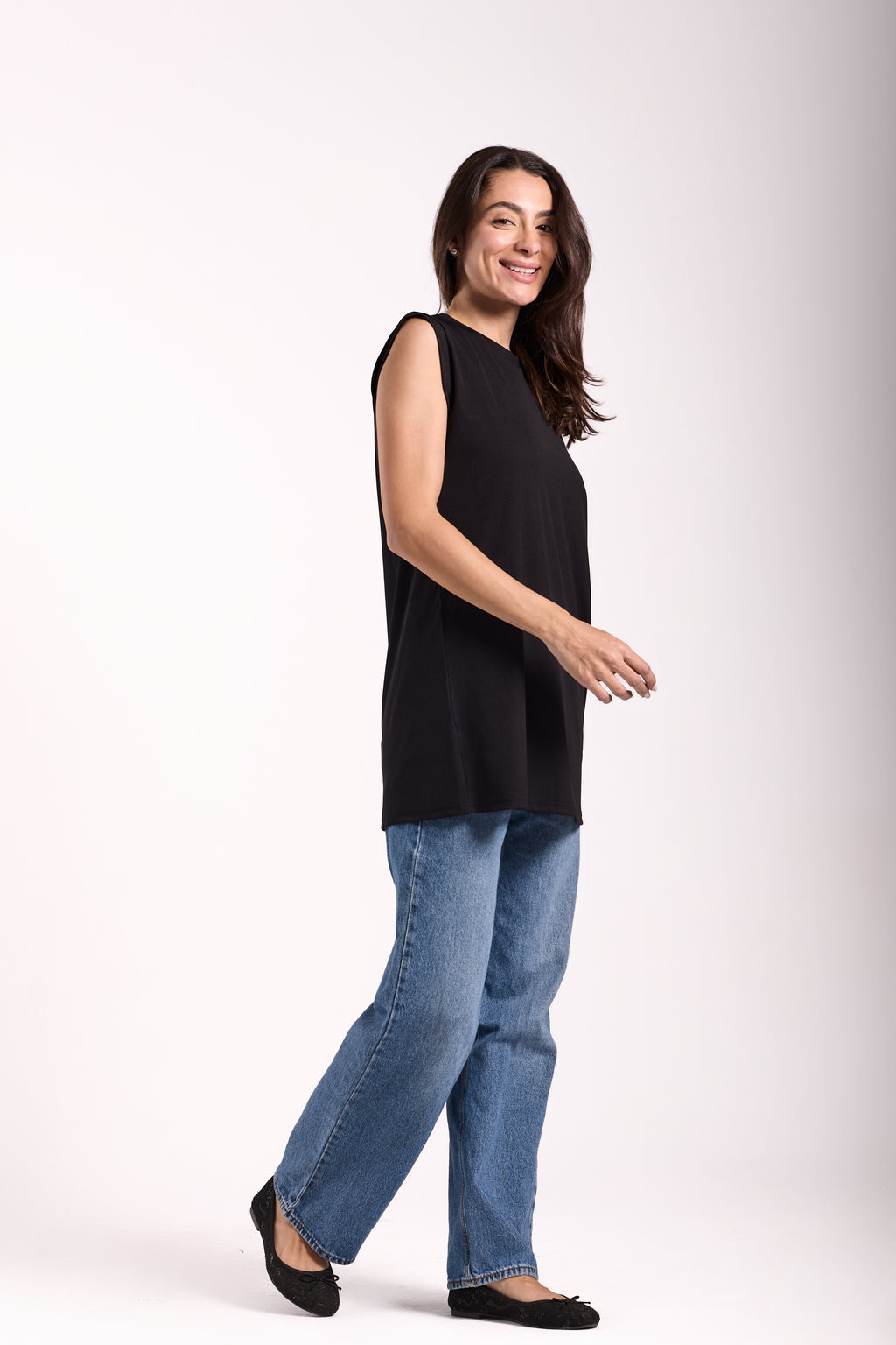 T-Shirt Ribbed Sleeveless - Material: Derby