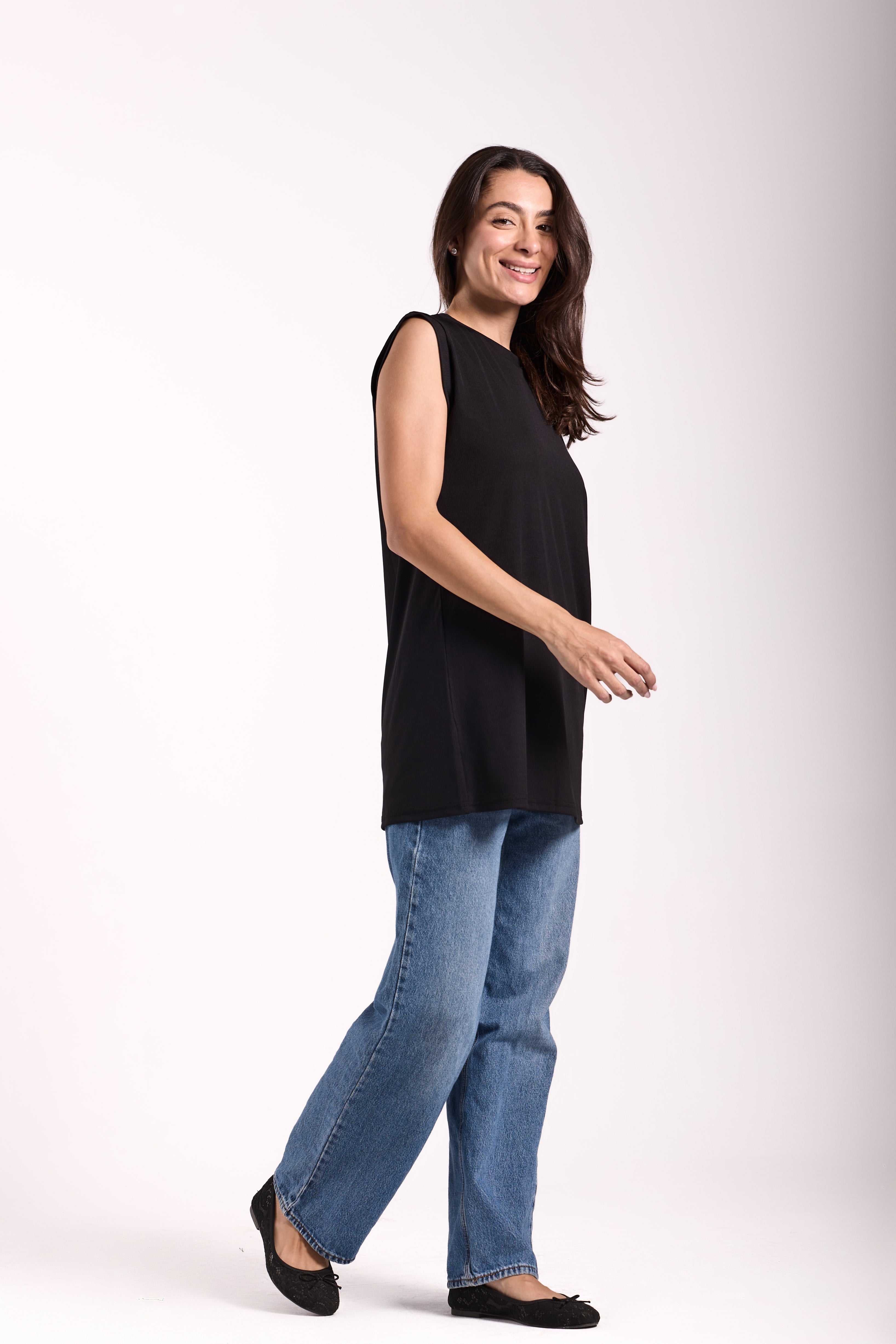 T-Shirt Ribbed Sleeveless - Material: Derby