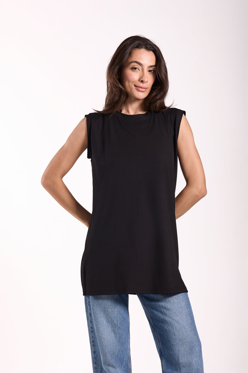 T-Shirt Ribbed Sleeveless - Material: Derby