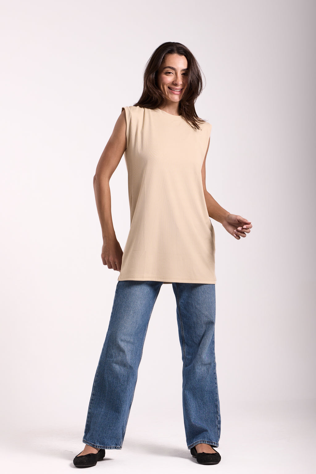T-Shirt Ribbed Sleeveless - Material: Derby