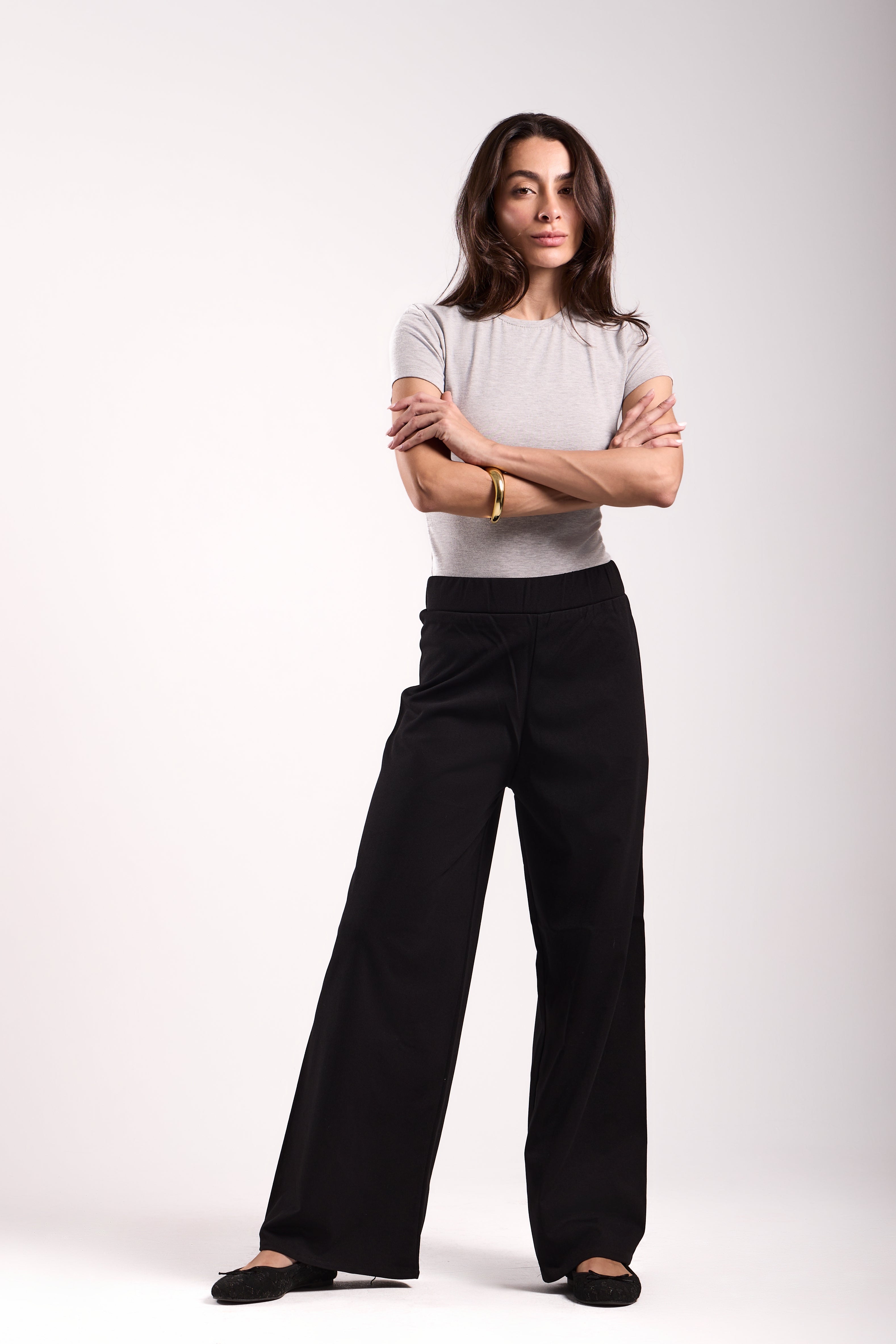 Women's Wide-Leg Pants - Material: Scuba