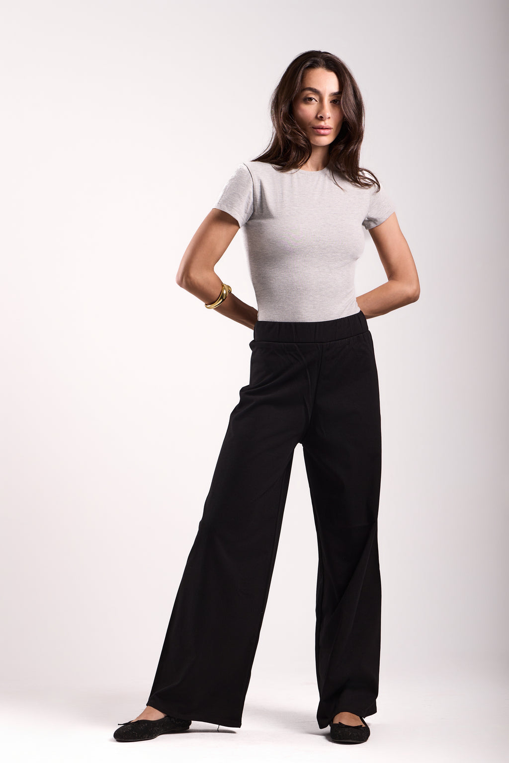Women's Wide-Leg Pants - Material: Scuba