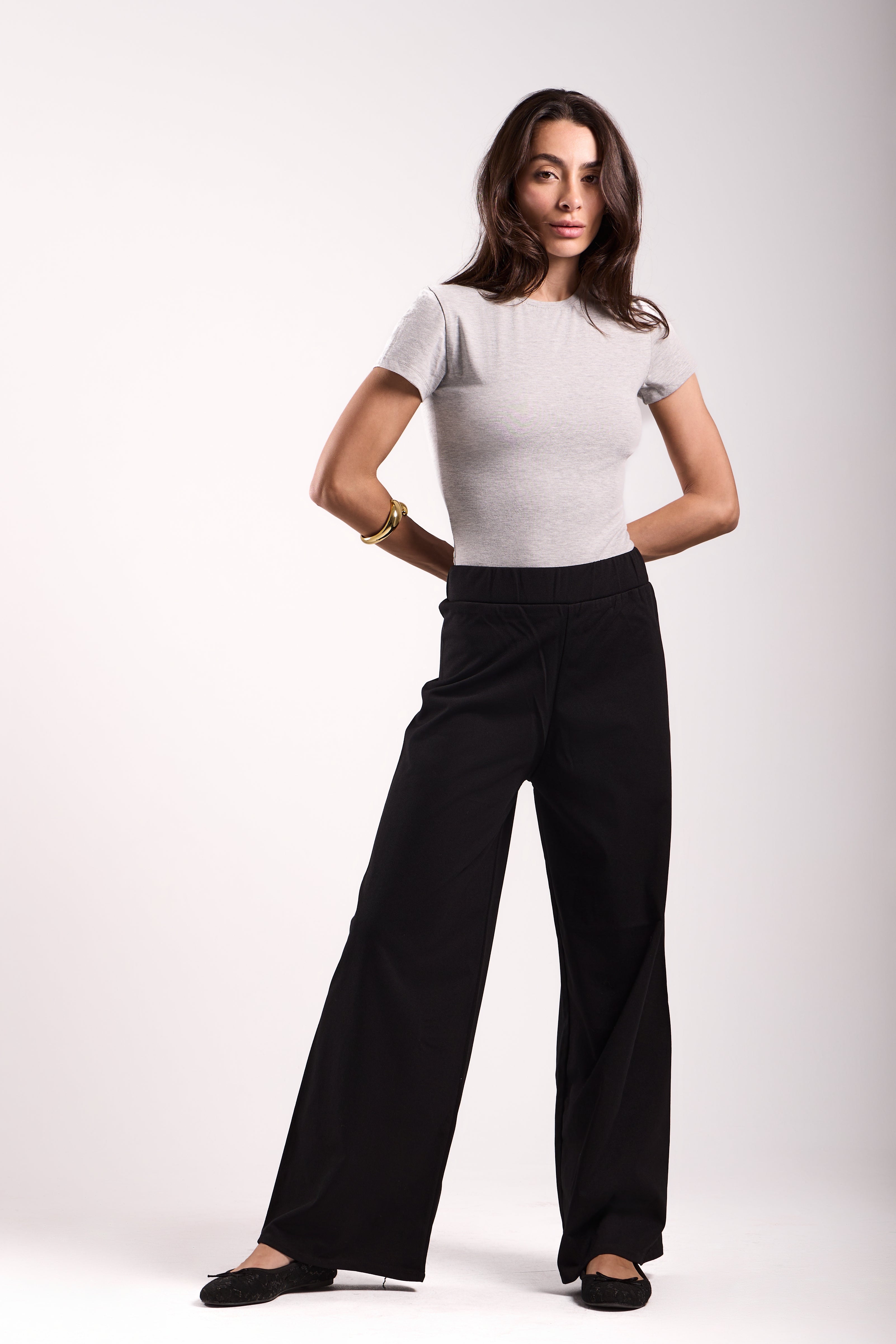 Women's Wide-Leg Pants - Material: Scuba