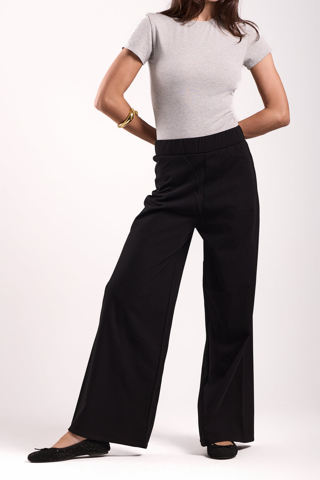 Women's Wide-Leg Pants - Material: Scuba