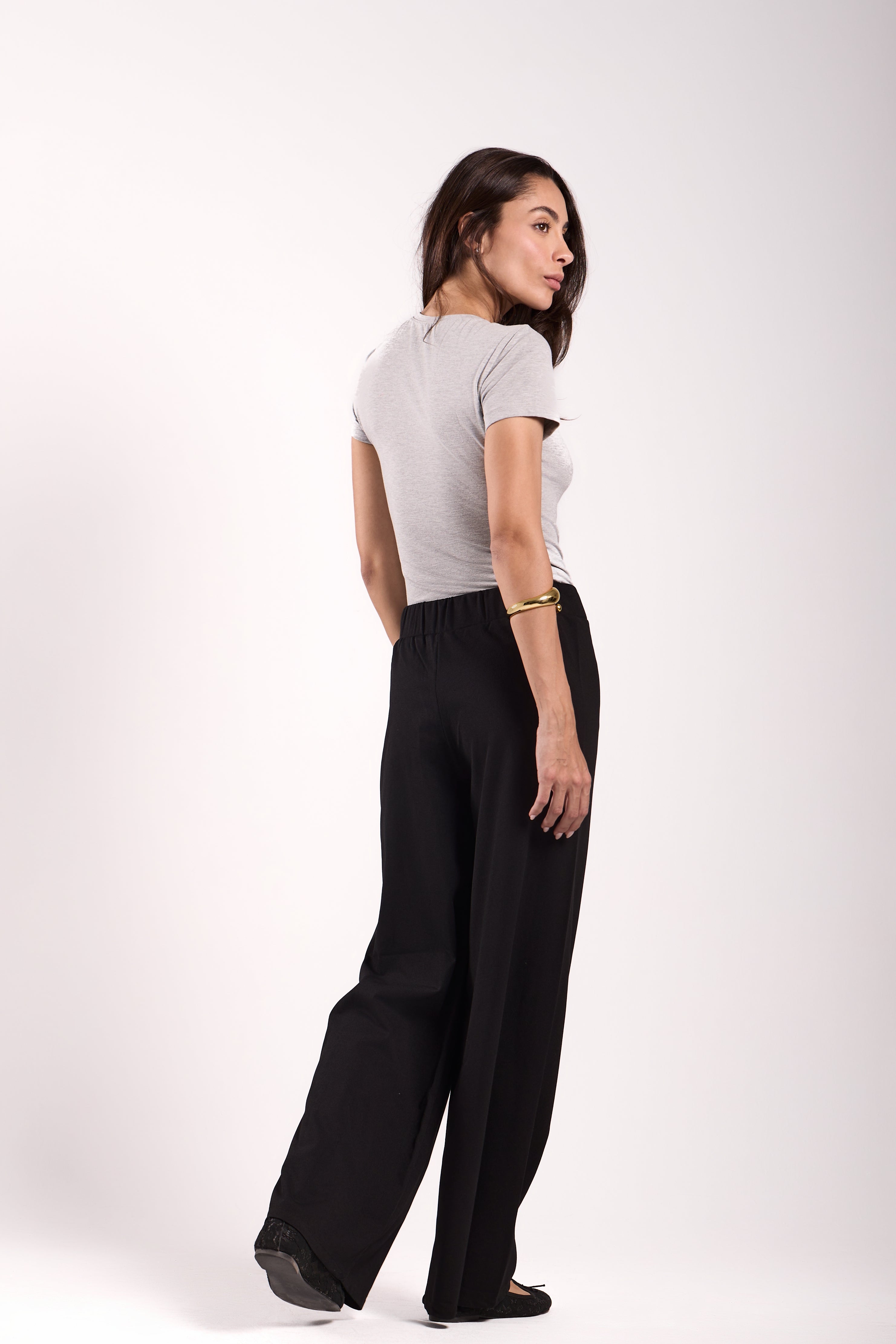 Women's Wide-Leg Pants - Material: Scuba