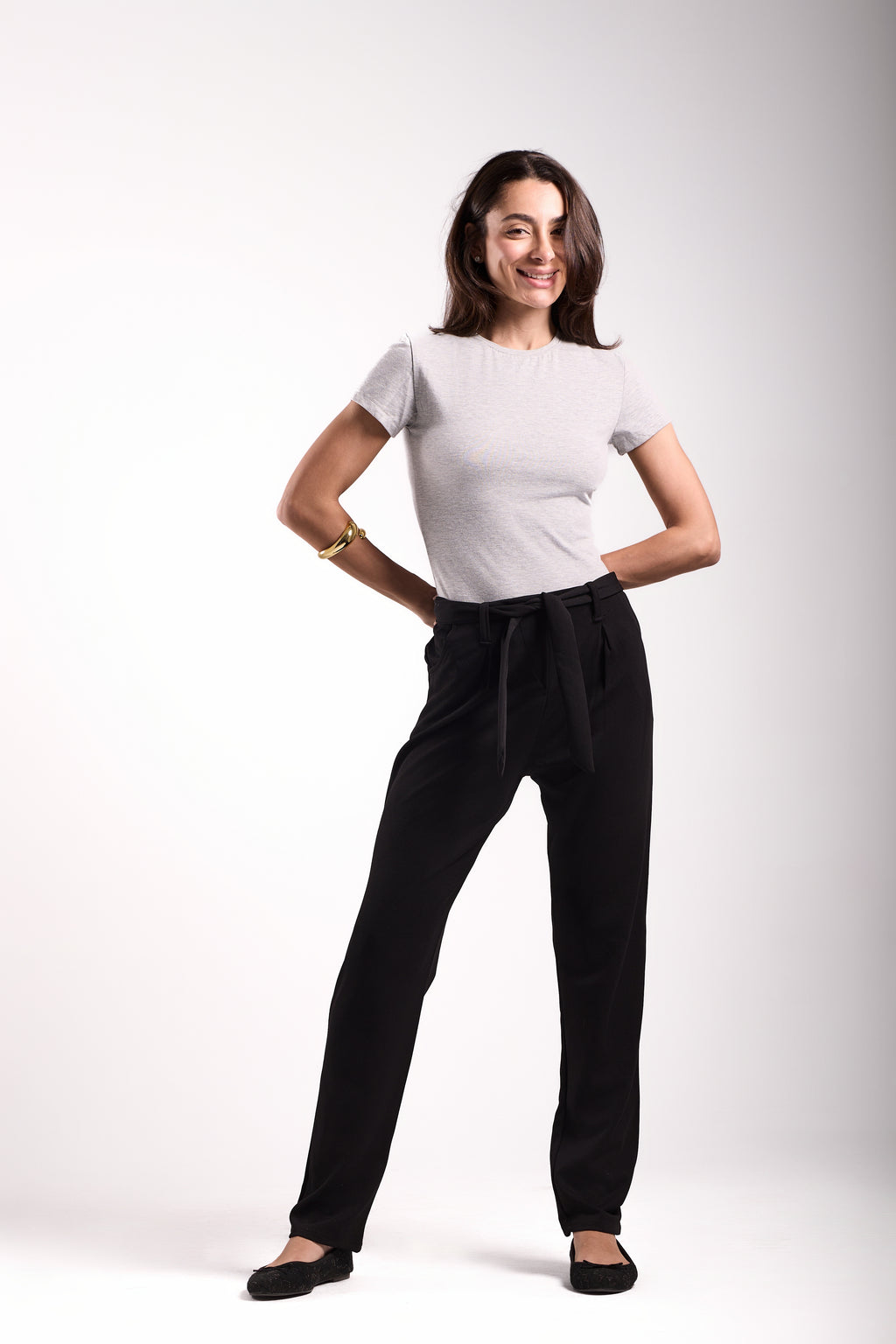 Tall Paperbag Tie-Waist Tapered Trousers - Material: Scuba