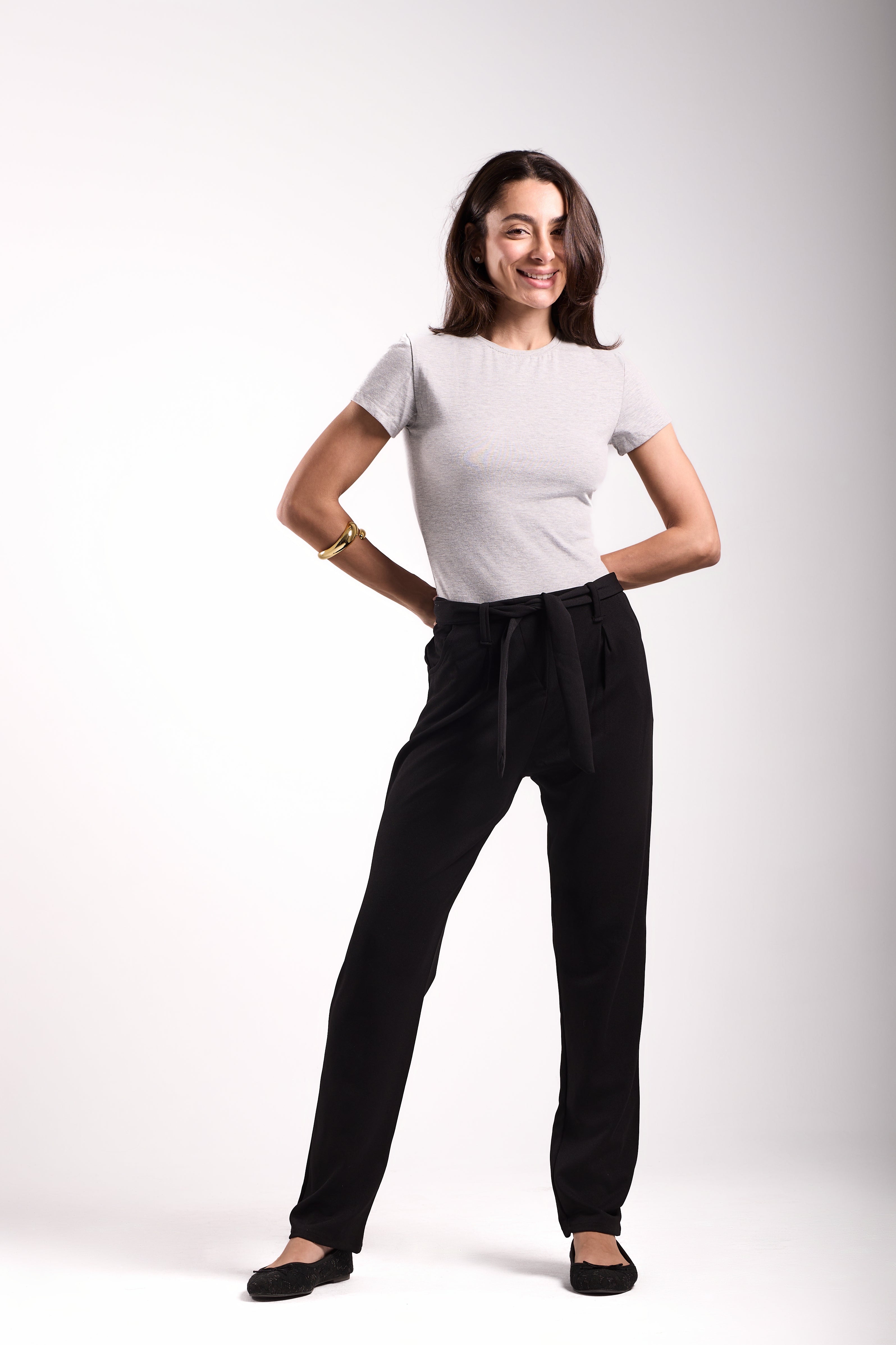 Tall Paperbag Tie-Waist Tapered Trousers - Material: Scuba