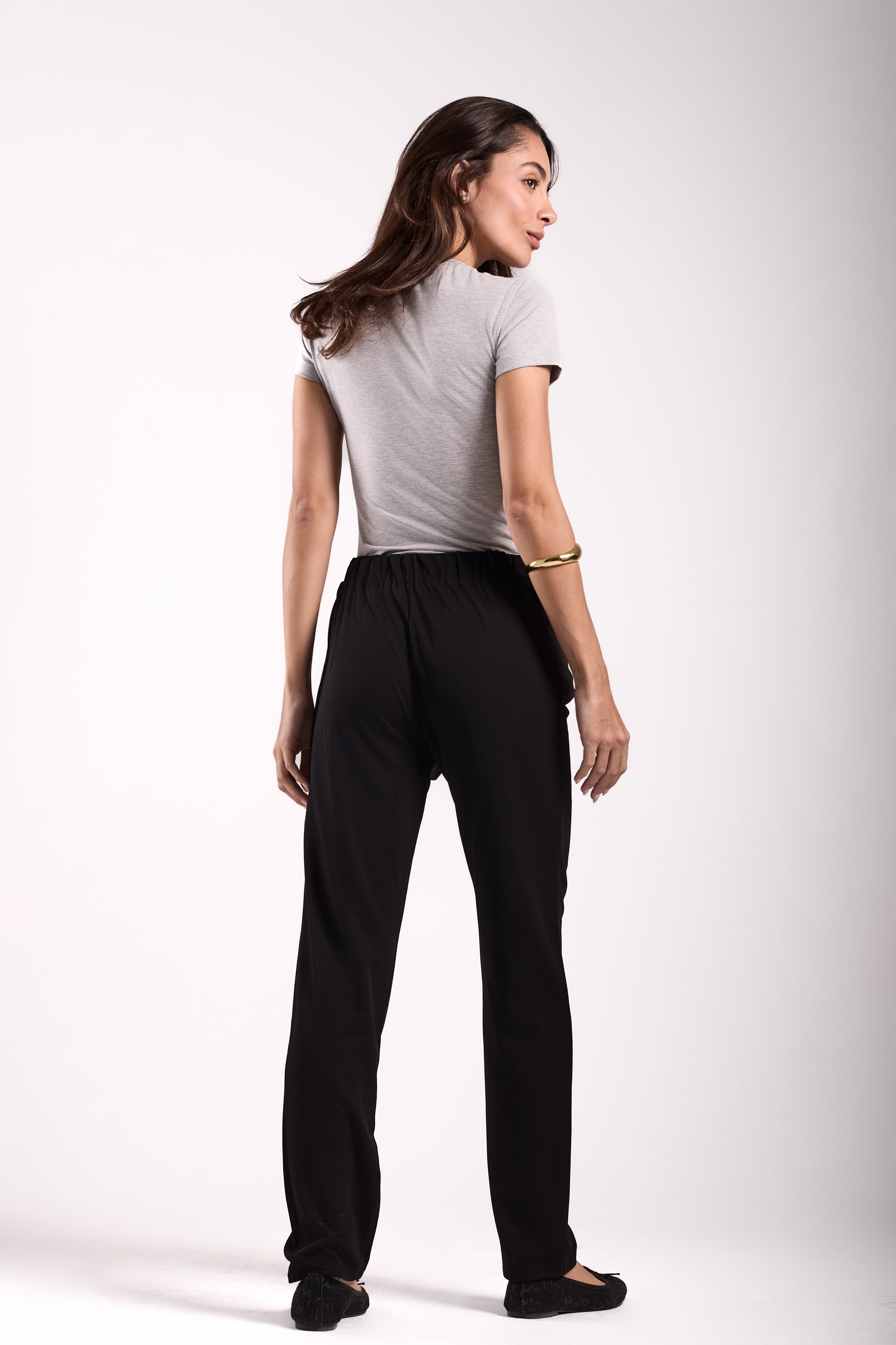 Tall Paperbag Tie-Waist Tapered Trousers - Material: Scuba