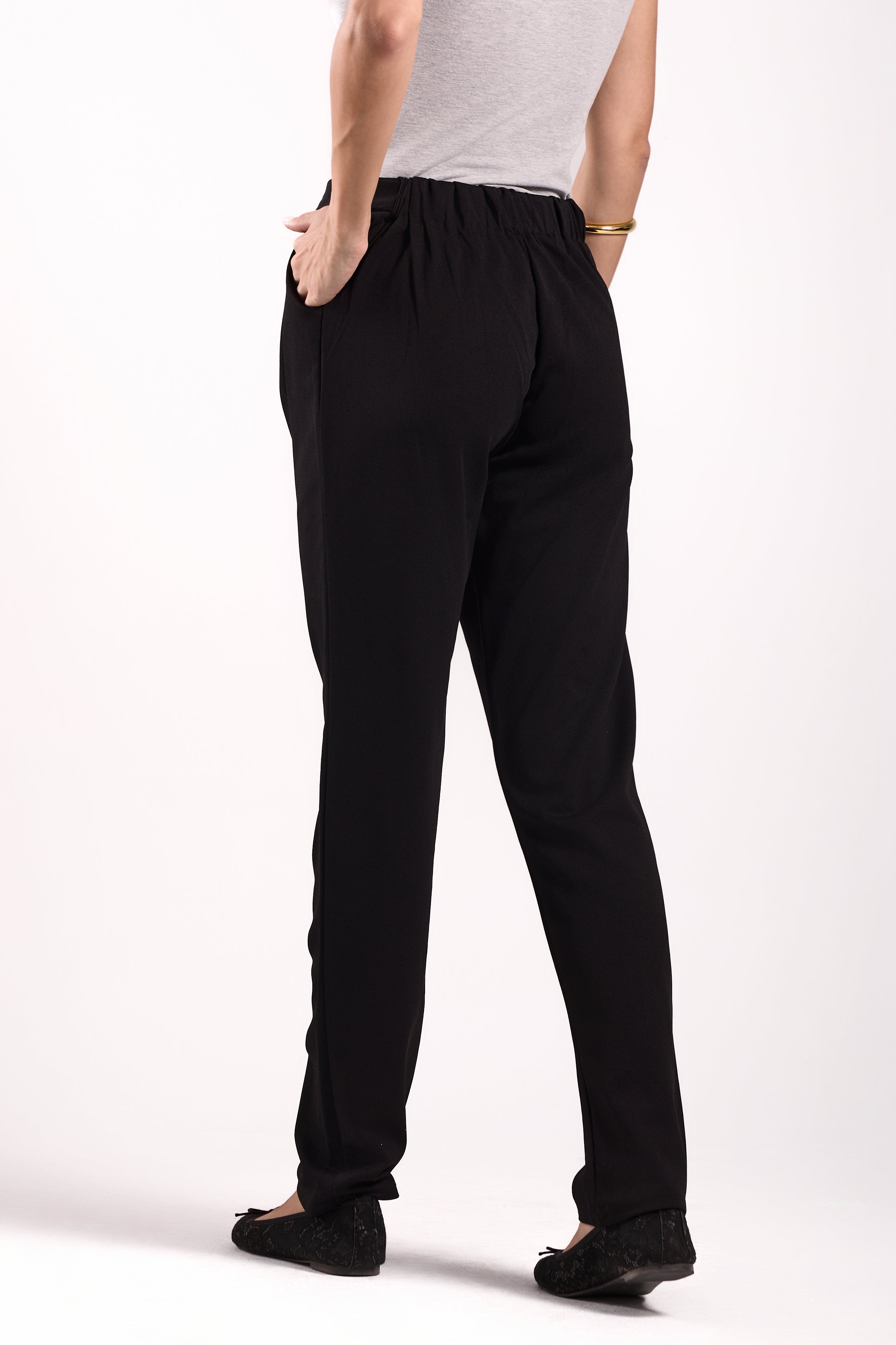 Tall Paperbag Tie-Waist Tapered Trousers - Material: Scuba