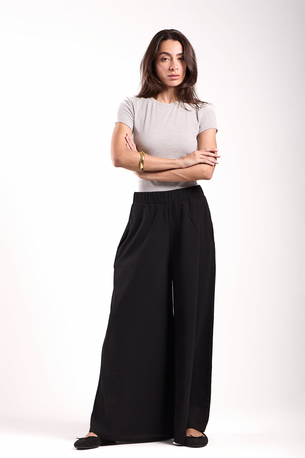 Slant Pockets Zipper Pants