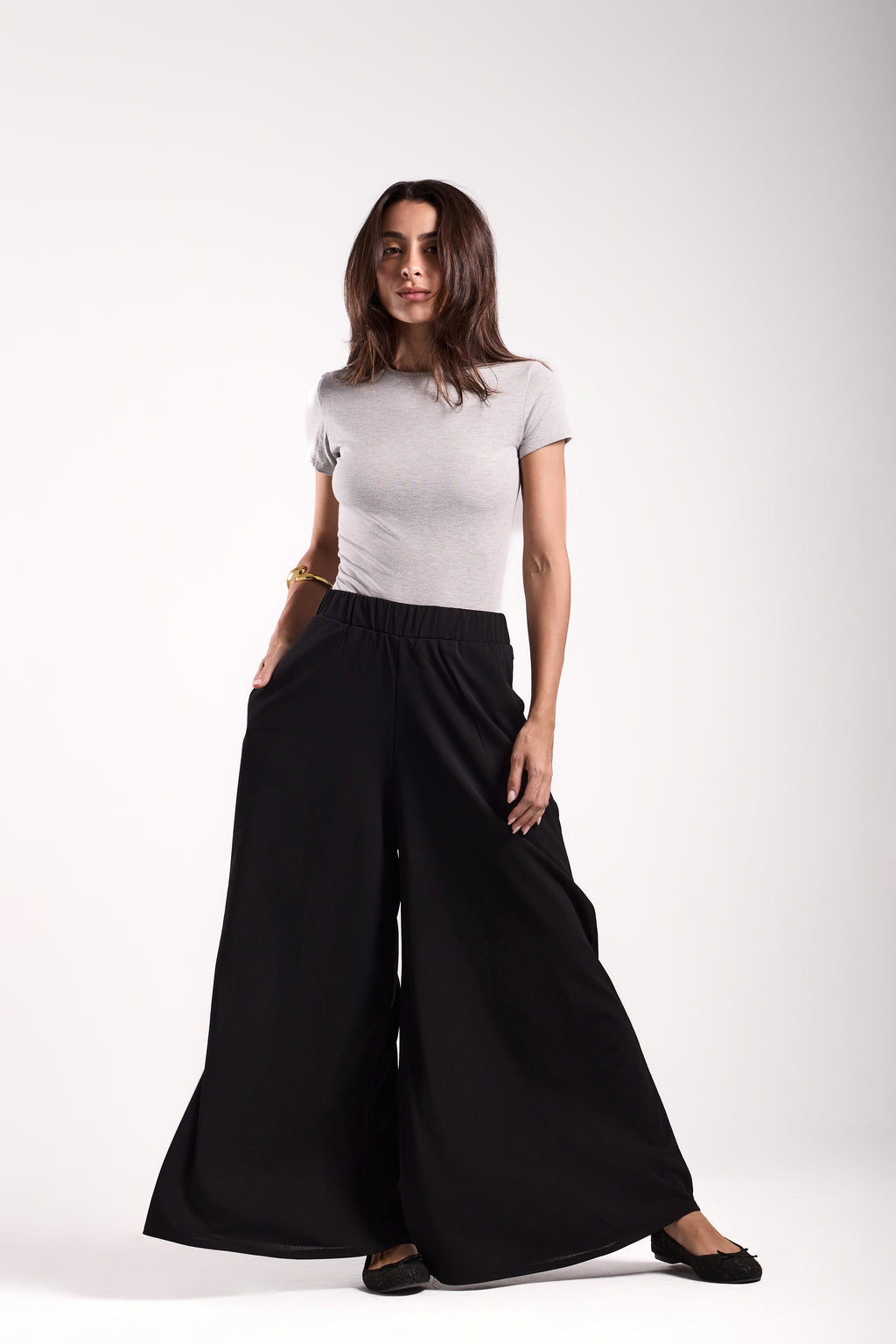 Slant Pockets Zipper Pants