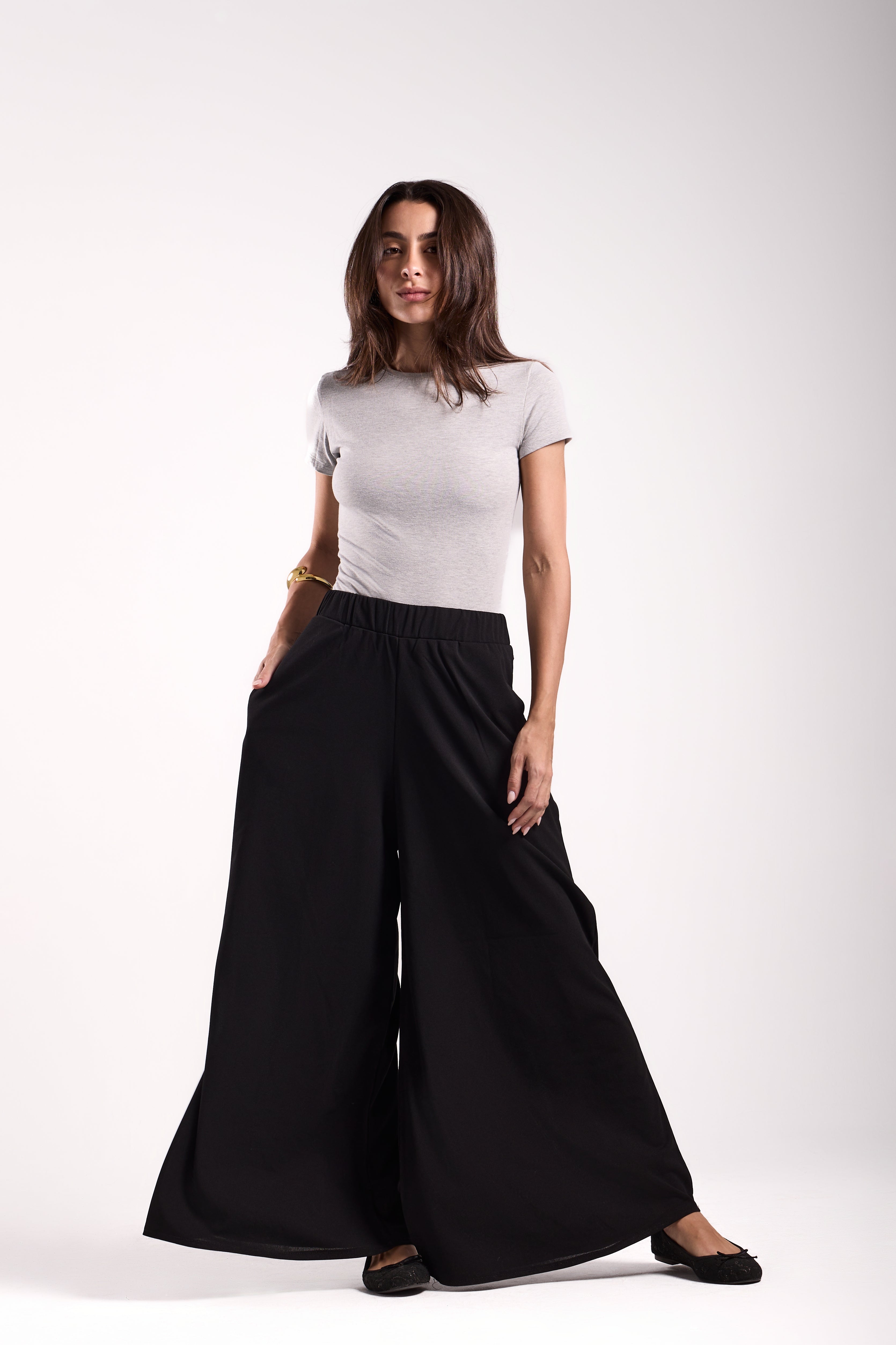 Slant Pockets Zipper Pants