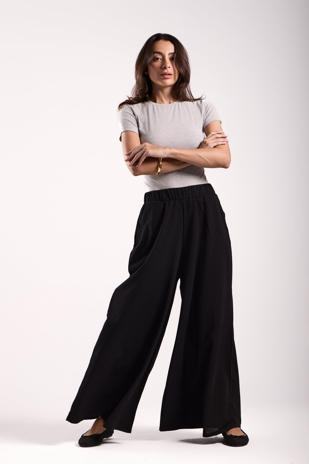 Slant Pockets Zipper Pants