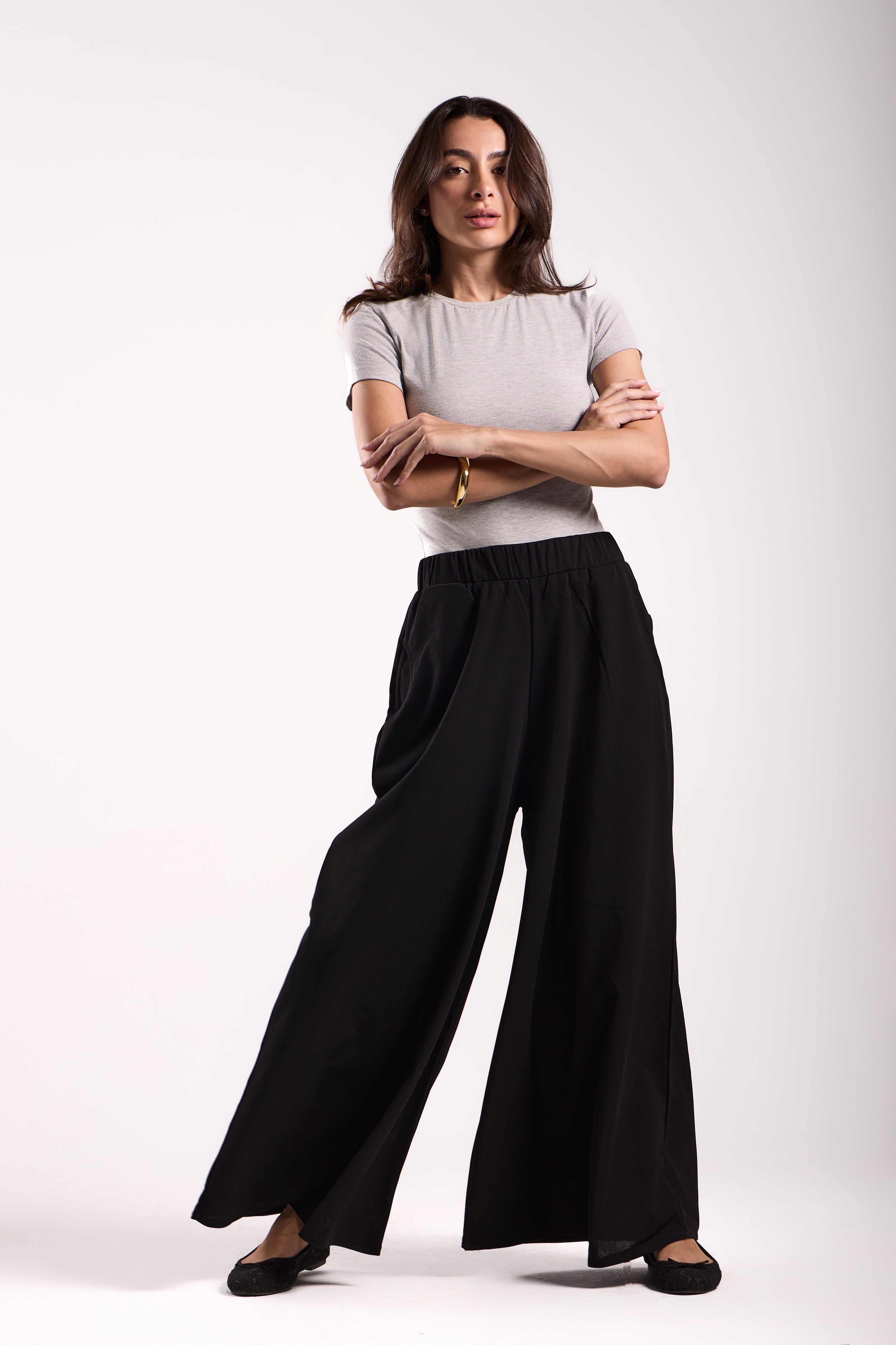 Slant Pockets Zipper Pants
