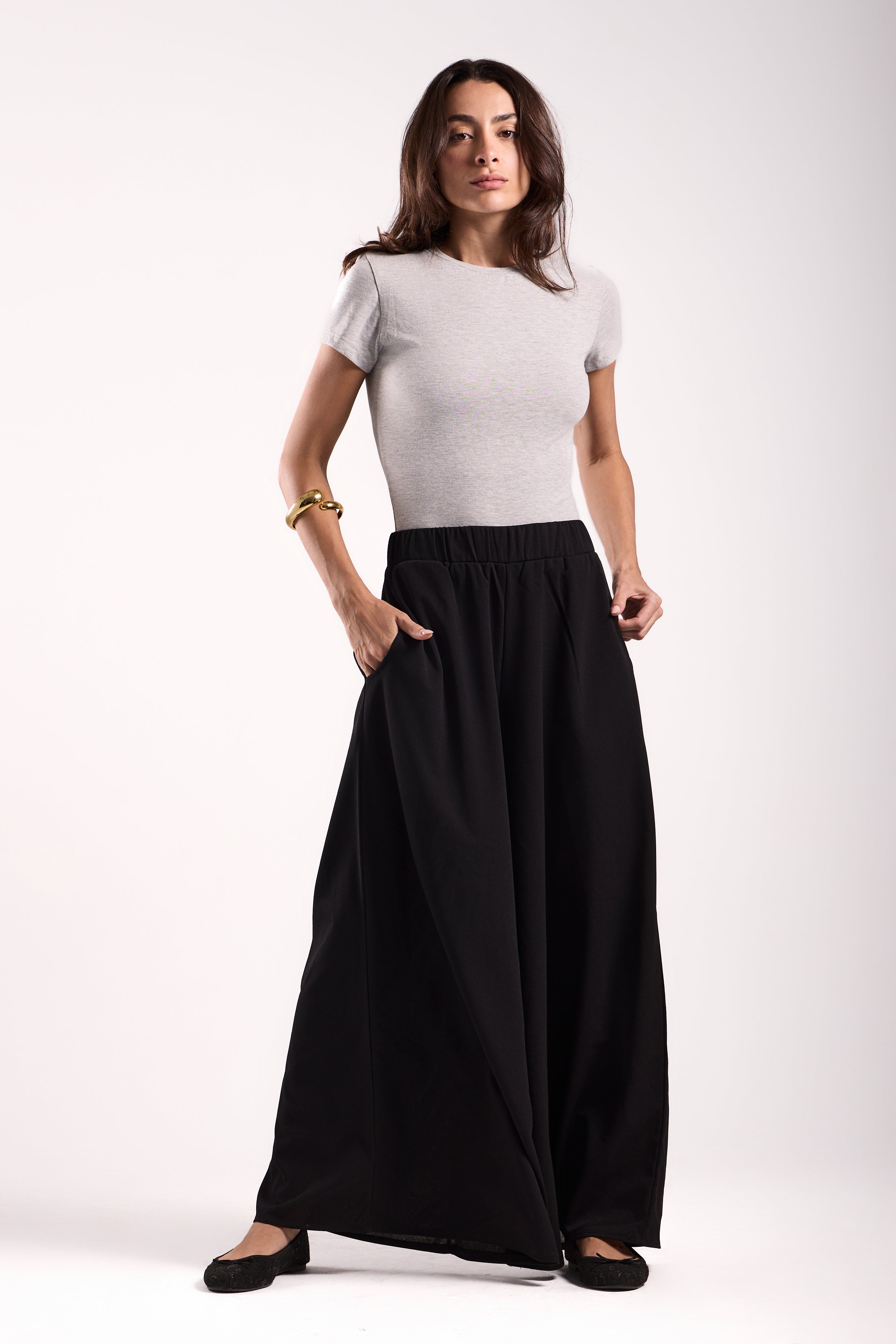 Slant Pockets Zipper Pants