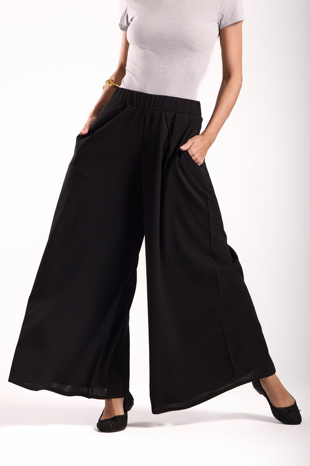 Slant Pockets Zipper Pants