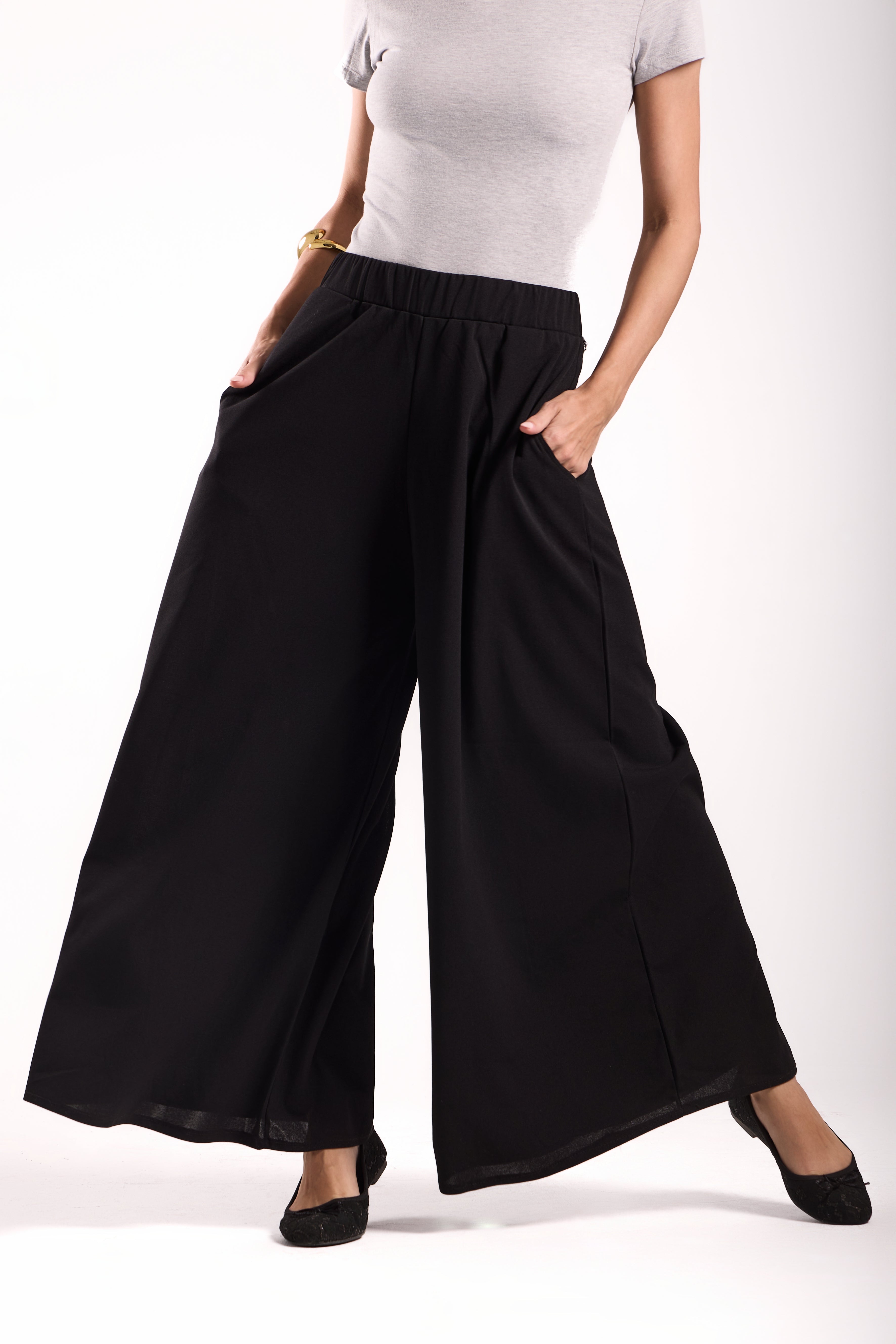 Slant Pockets Zipper Pants