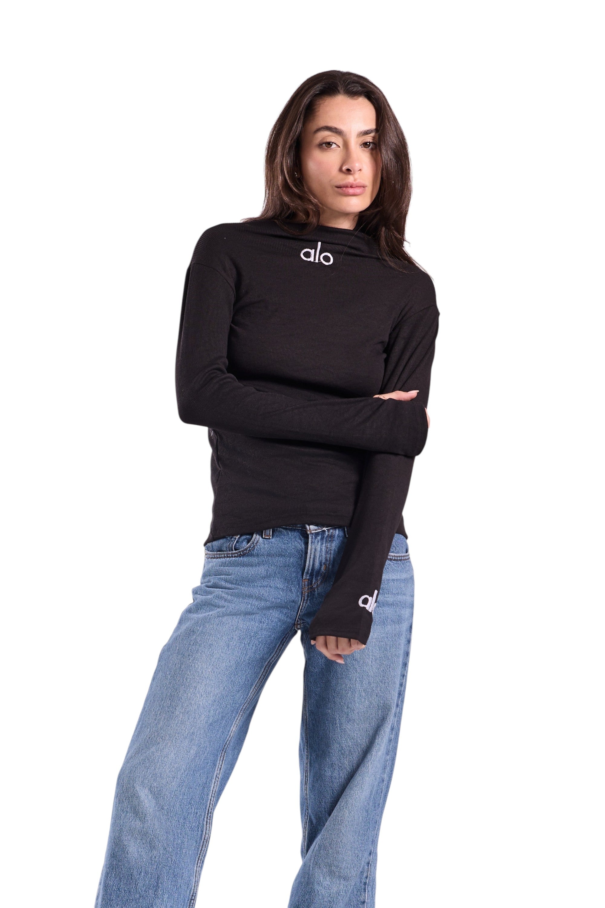 Embroidered Ribbed T-Shirt