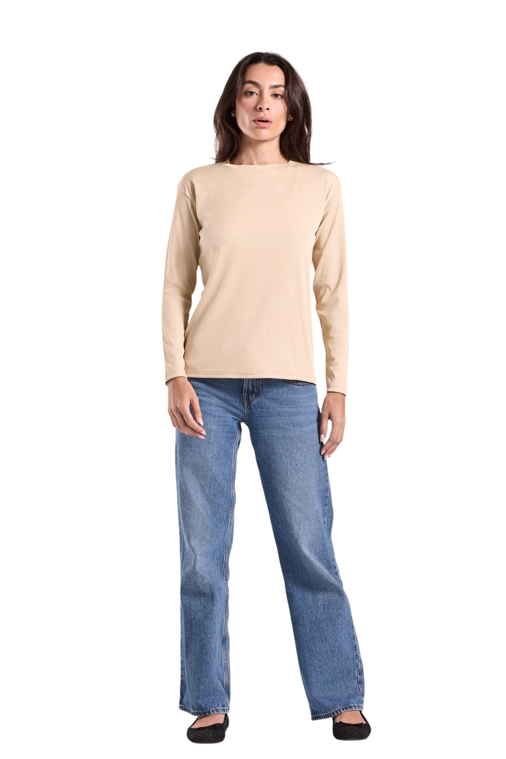 Women's Long Basic Ribbed T-Shirt