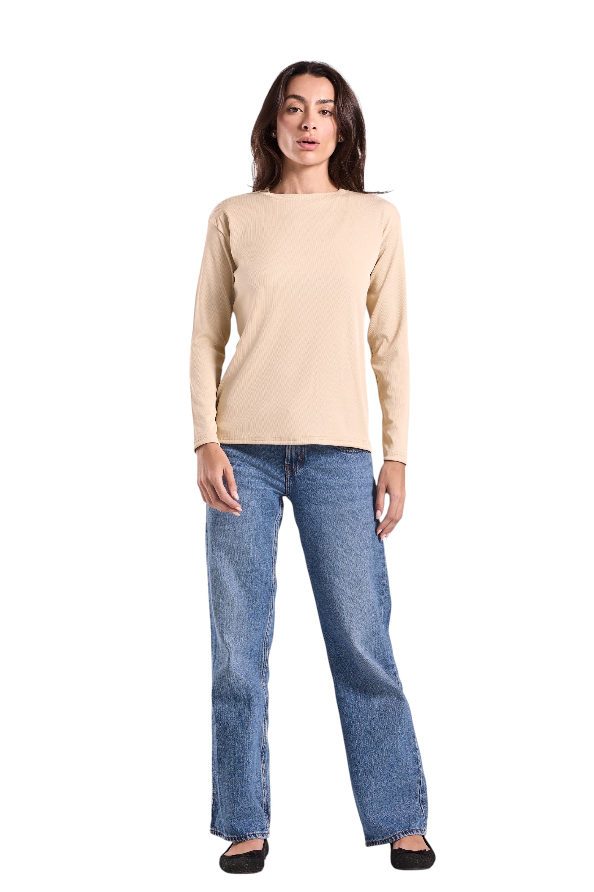 Women's Long Basic Ribbed T-Shirt