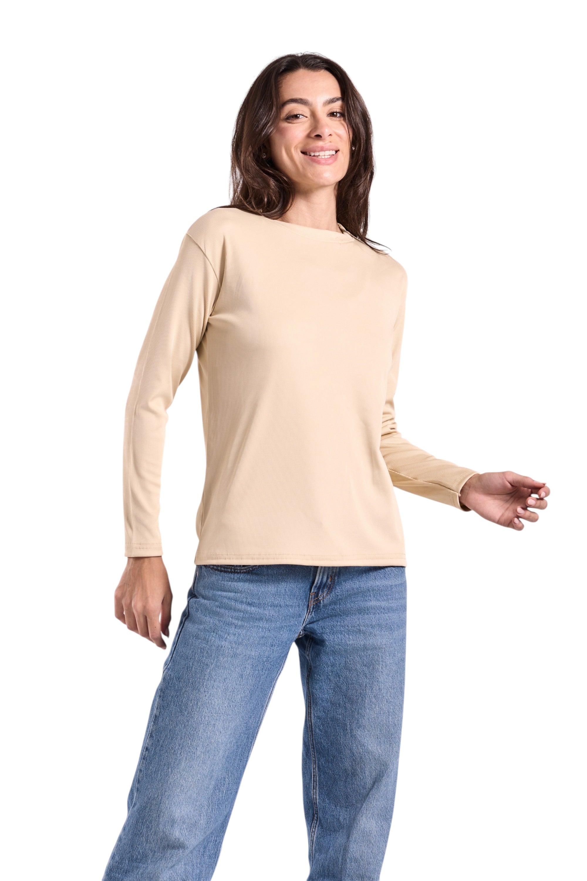 Women's Long Basic Ribbed T-Shirt