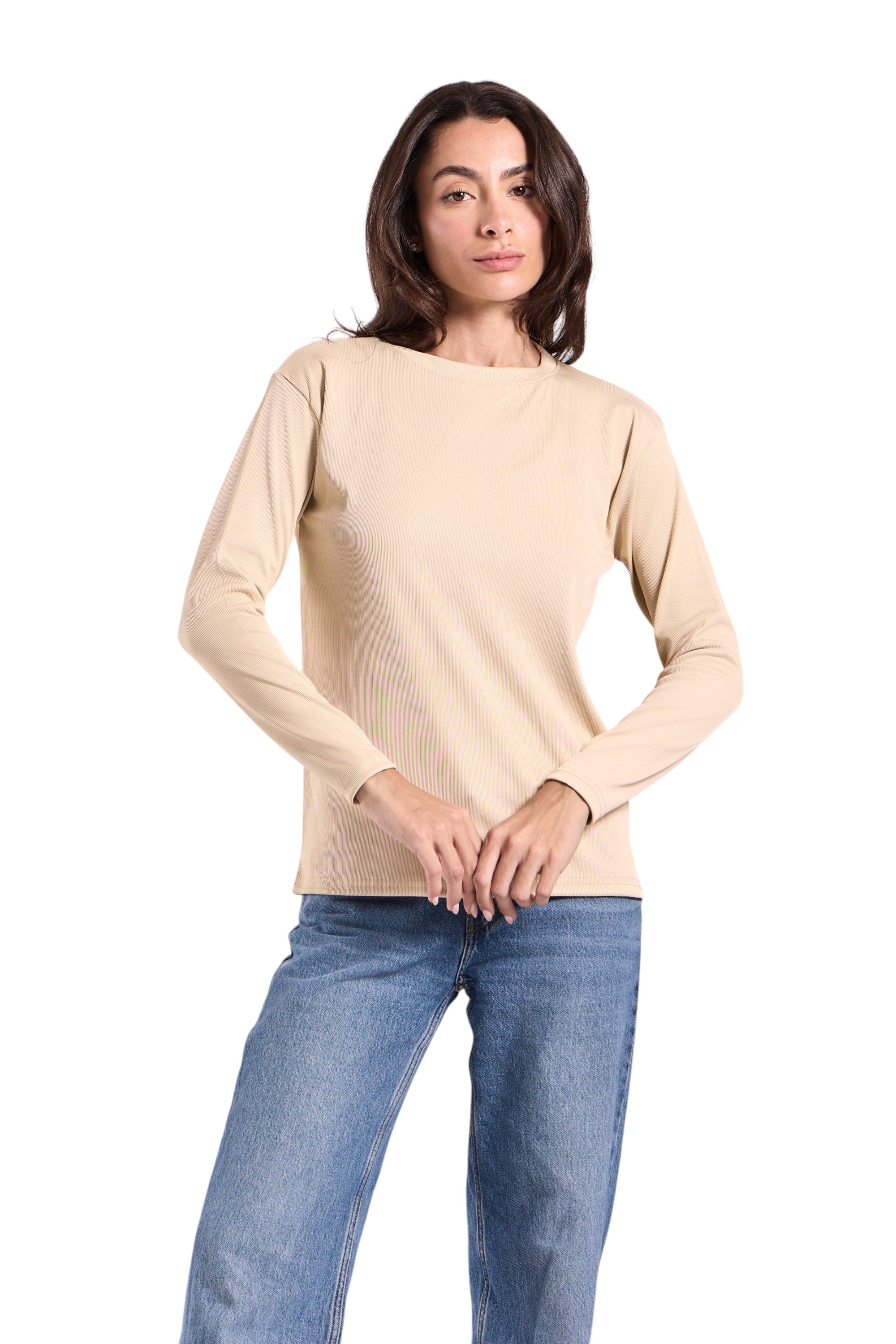 Women's Long Basic Ribbed T-Shirt