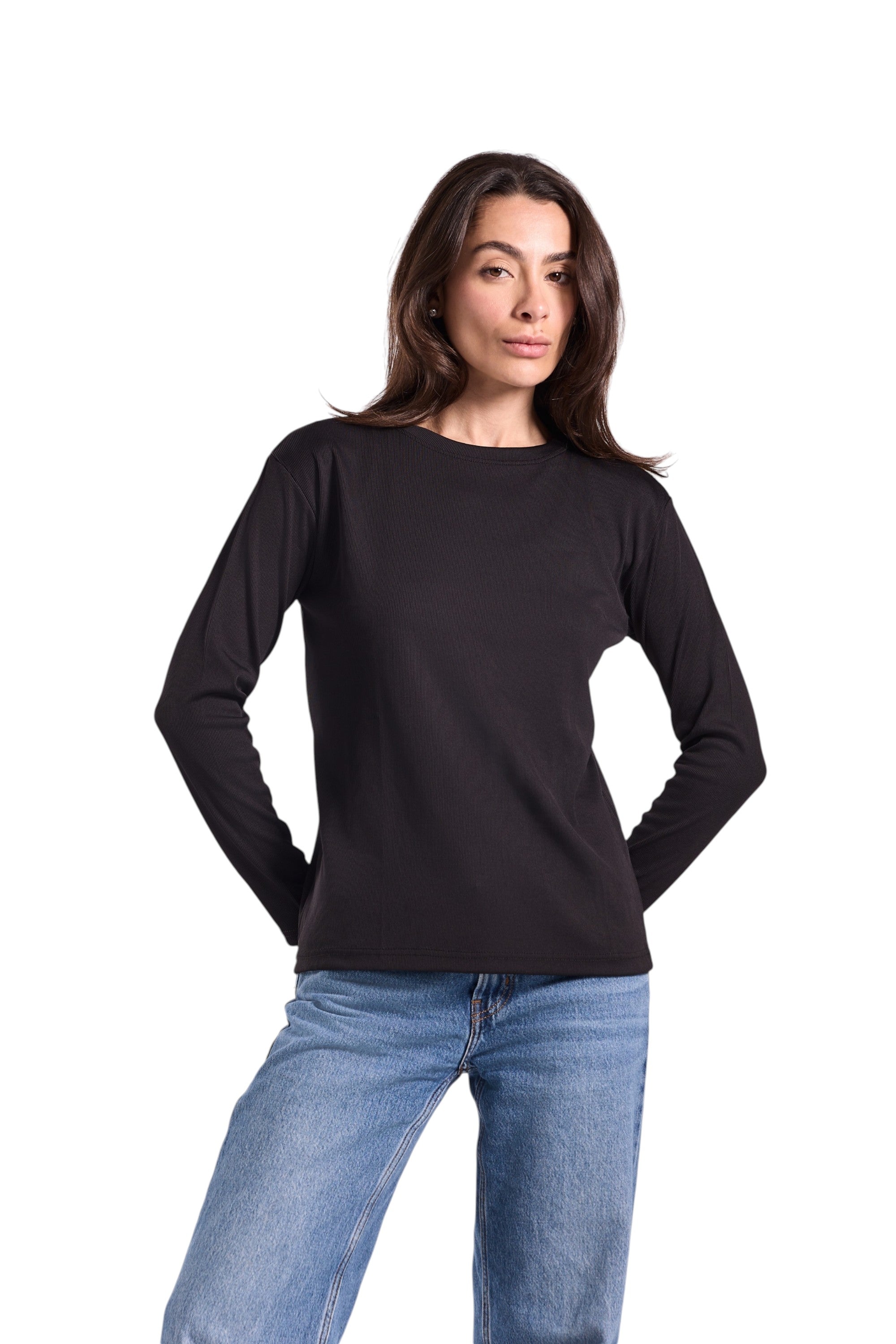 Women's Long Basic Ribbed T-Shirt
