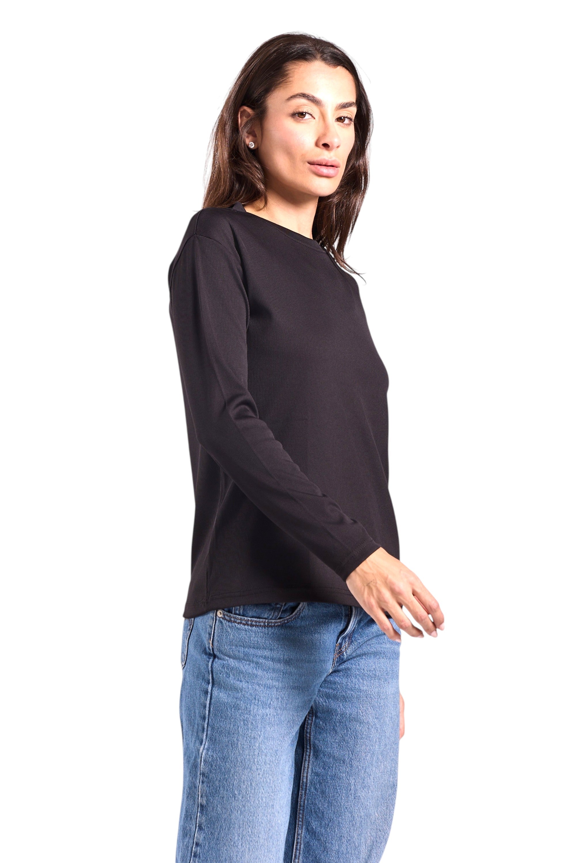 Women's Long Basic Ribbed T-Shirt